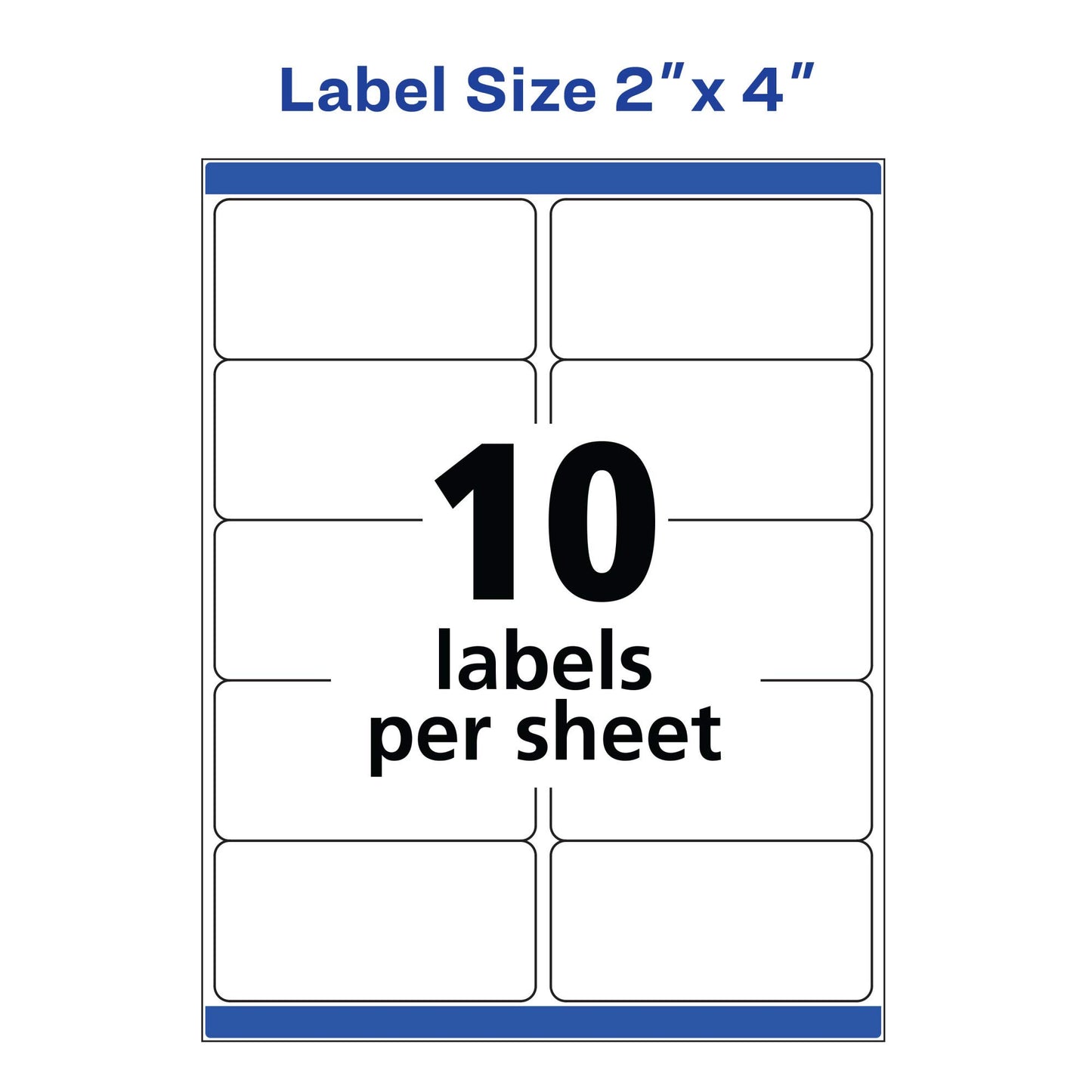 Avery Printable Shipping Labels with Sure Feed, 2" x 4", White, 2700 Blank Mailing Labels (5963)