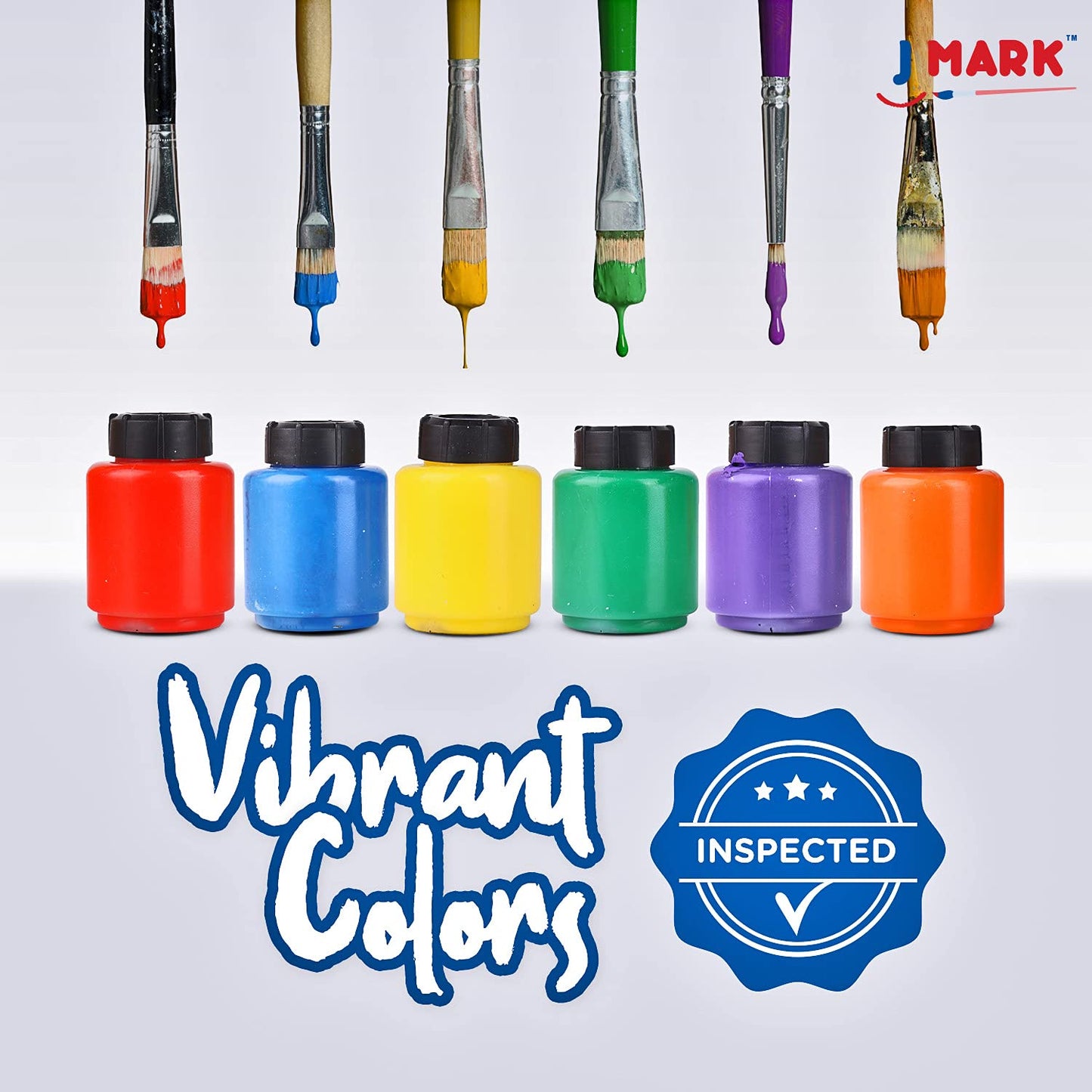 J MARK Complete Toddler Painting Set – 38-Piece Washable Non-Toxic Tempera Paint Set for Toddlers, Includes Art Smock, Toddler Painting Paper, Brushes, Painting Tools and More