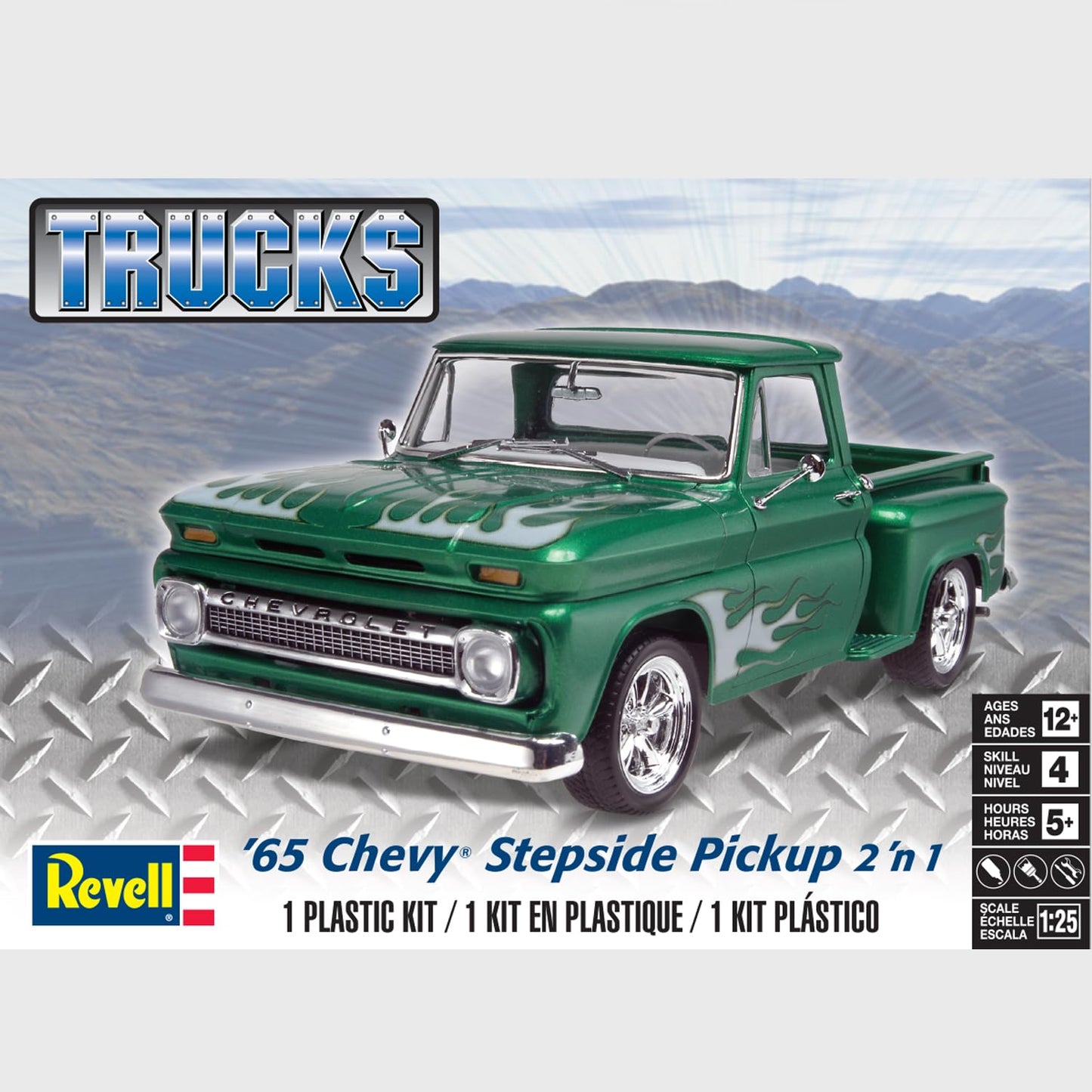 Revell 85-7210 '65 Chevy Stepside Pickup 2 'n 1 Scale 1:25 148-Piece Skill 4 Plastic Model Building Kit
