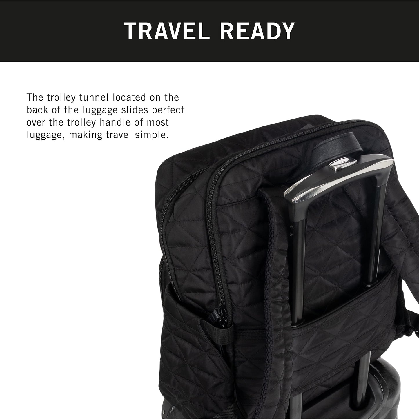 Kenneth Cole REACTION Emma Women's Backpack 15" Laptop Bag for Work, High School, College, Travel, Black Diamond