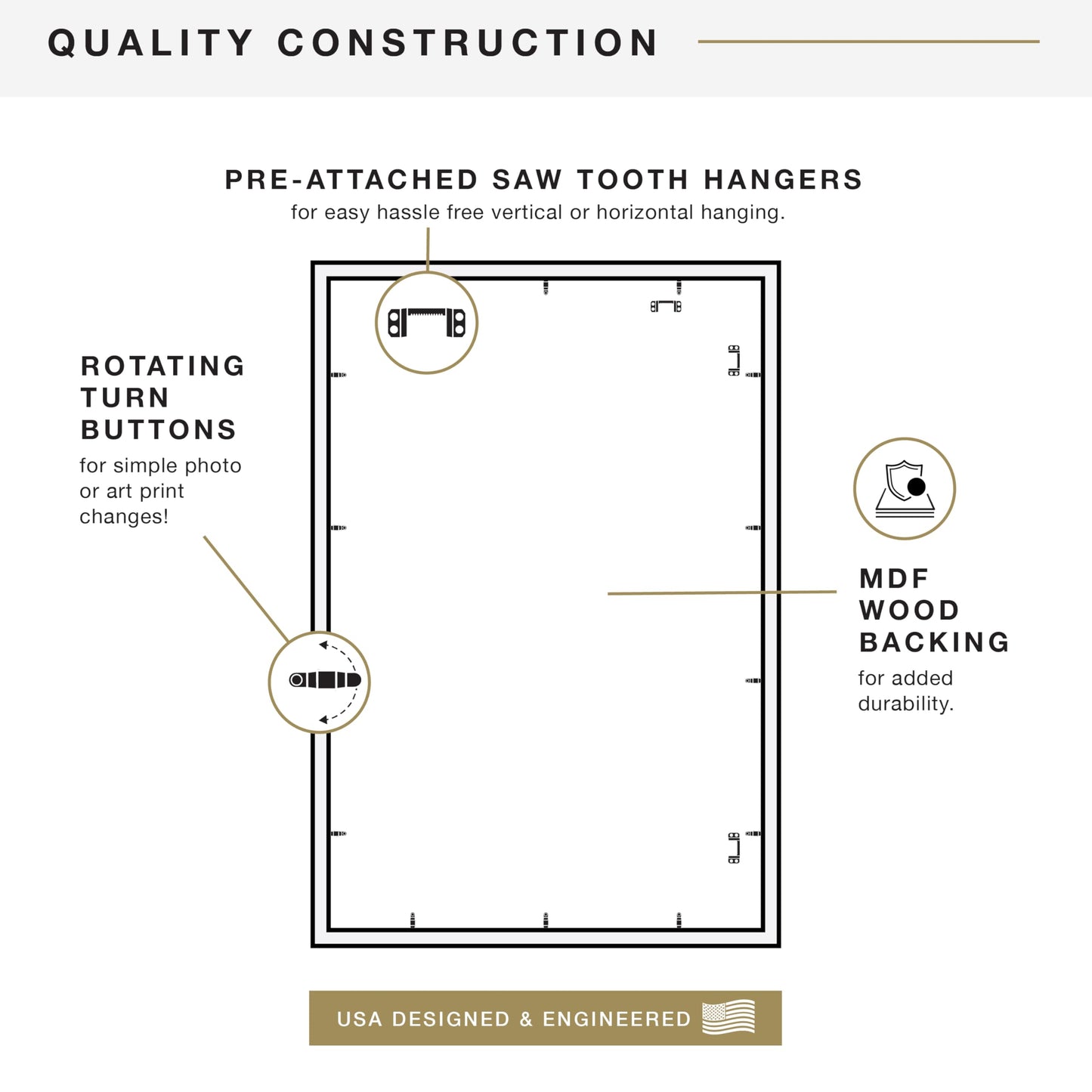 MCS Studio Gallery 24x36 Poster Frame Walnut Woodgrain Engineered Wood, Vertical & Horizontal Wall Hanging Large Picture Frame for Photos, Posters & Art Prints (1-Pack)