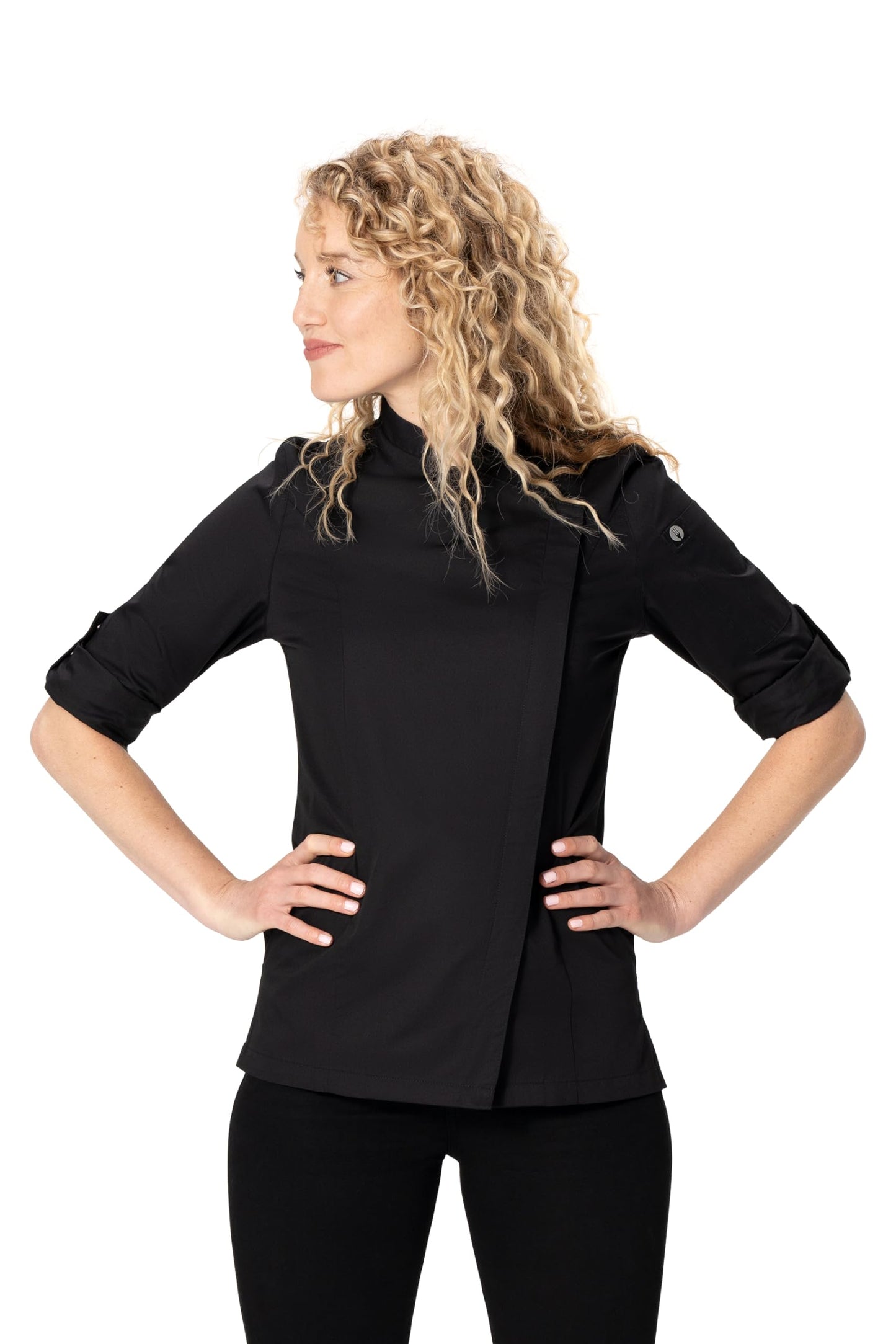 Chef Works Women's Lansing Chef Coat, Black, Medium