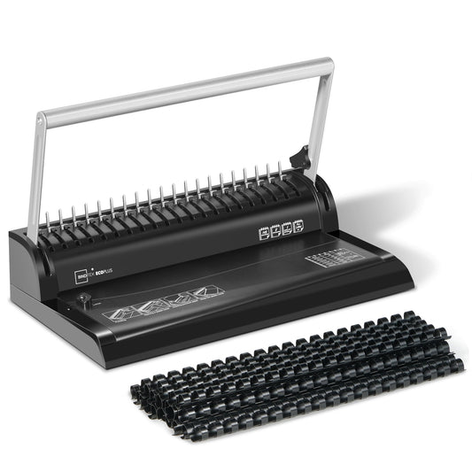 Binditek Binding Machine, 19-Hole, 145 Sheets, Comb Binder Machines with 30 PCS 1/2" Binding Combs, for Letter Size, Fixed Margin