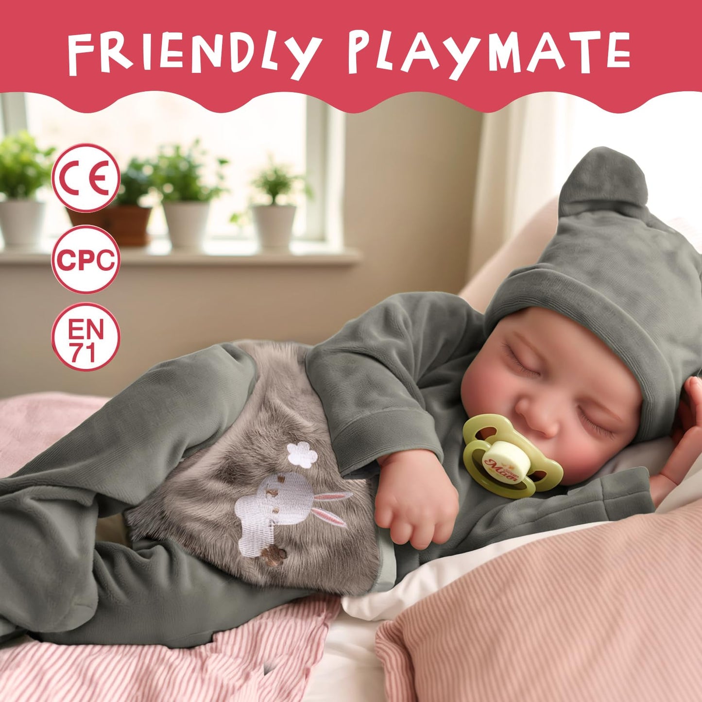 JIZHI Lifelike Reborn Baby Dolls Boy - 17-Inch Soft Body Realistic-Newborn Full Body Vinyl Real Life Baby Dolls with Toy Accessories for Kids Age 3 4 5 6 7 +