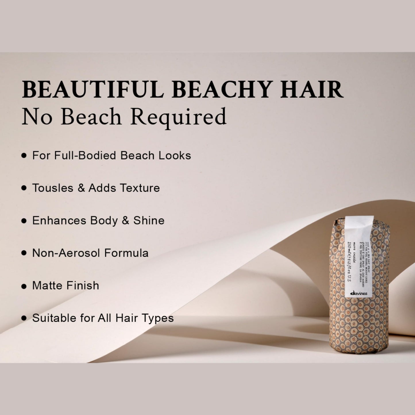 Davines This Is A Sea Salt Spray | Full-Bodied, Beachy Waves with Matte Finish | for All Hair Types | 8.45 Fl Oz