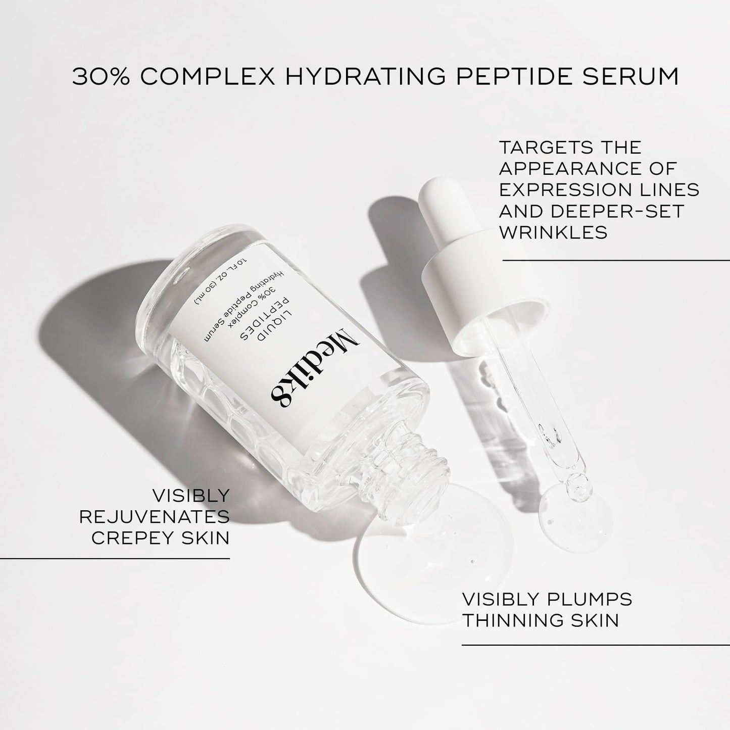 Medik8 Liquid Peptides - Advanced Regenerating Multi Peptide Serum - Smooths Wrinkles and Fine Lines - Hydrating, Brightening, Plumping - 1.0 oz
