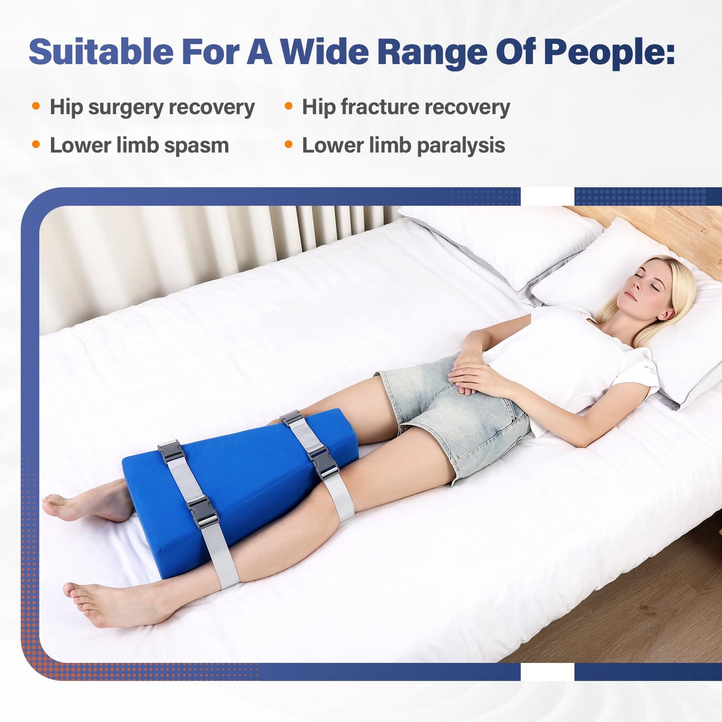 Eizome Hip Abduction Pillow- Pillow for Hip Replacement Surgery for Leg Support and Prevention of Dislocation - Suitable for The Elderly, Disabled, and postoperative Patients