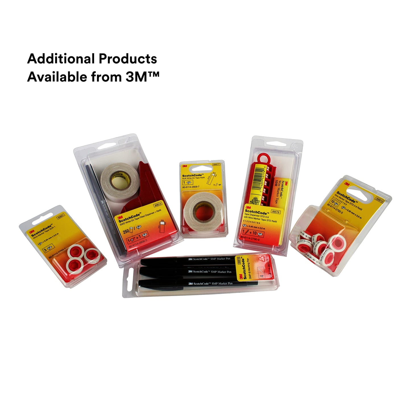 3M ScotchCode Wire Marker Write-On Dispenser with Tape and Pen SWD, 0.75 in x 1.375 in, Pack of 1