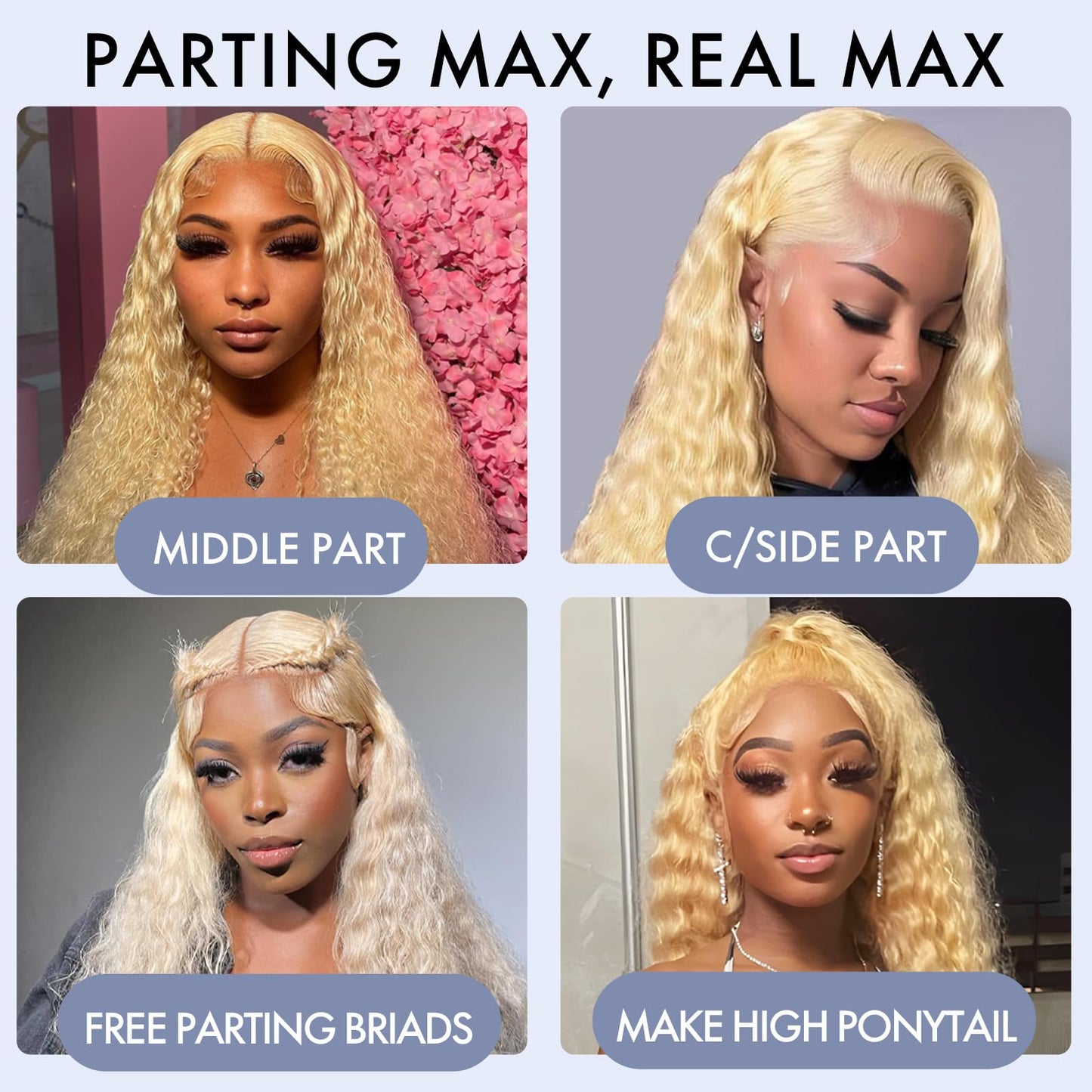 613 Lace Front Wig Human Hair 28 Inch Deep Wave Blonde Wig Human Hair 16A 13x4 HD 613 Deep Wave Blonde Lace Front Wigs Human Hair 180% Density Curly Blonde Frontal Wig Deep Wave 613 Wig Pre Plucked