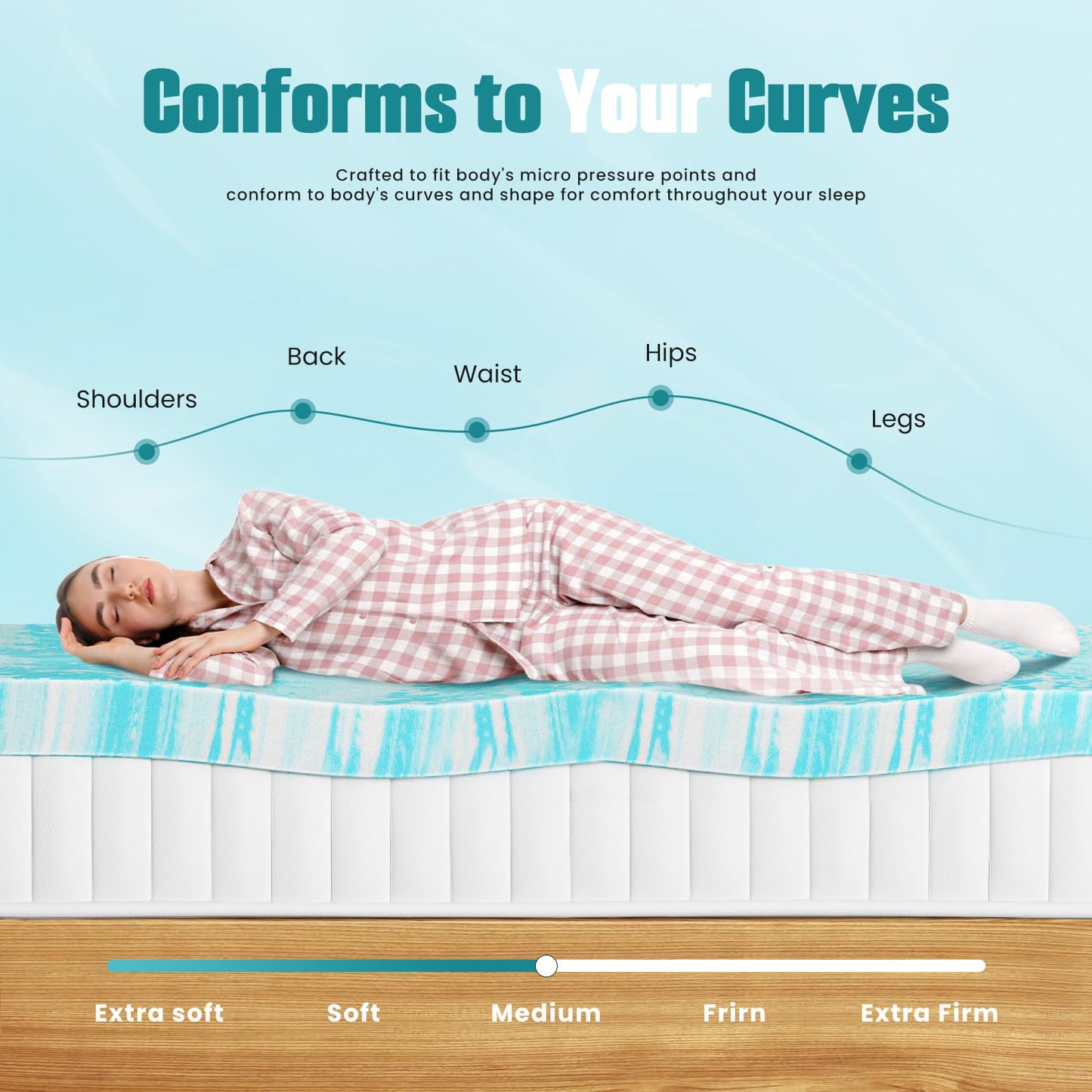 KMFurnila 4 Inch Mattress Toppers Memory Foam Cooling Gel Infused for Enhanced Comfort, CertiPUR-US Certified Breathable Bed Topper Pad with Support for Sleeper Sofa Couch RV Camper, Twin XL