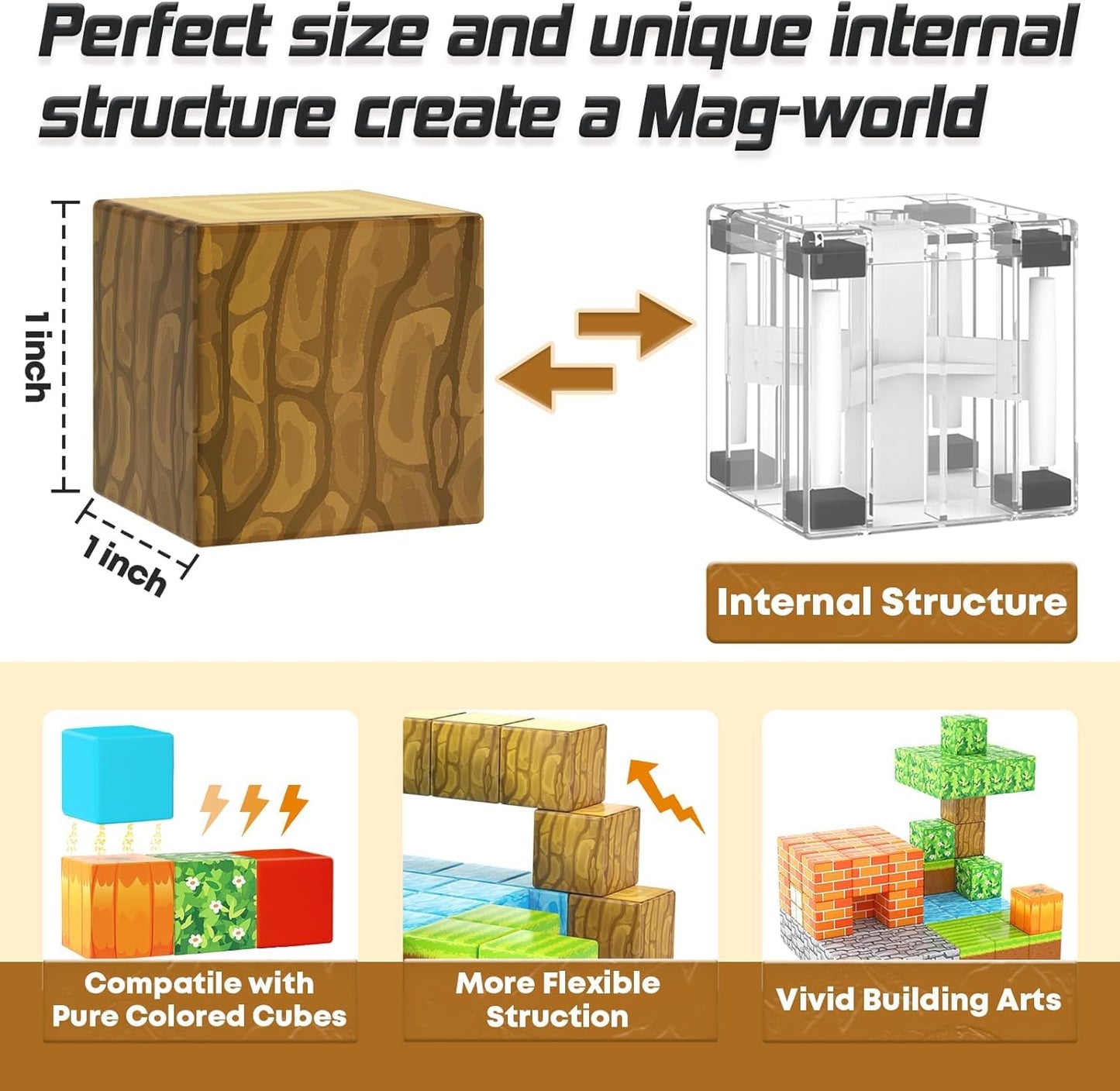 150PCS Magnetic Blocks-Build Mine Magnet World Pumpkin Edition Kids Building Outdoor Toys for 3 4 5 6 7 Years Old Boys Girls, Magnetic STEM Toddler Construction Toys for Halloween Birthday Gifts
