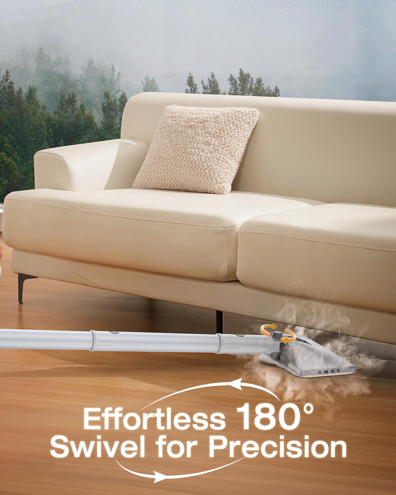 LABIGO 10-in-1 Steam Mop with Detachable Handheld Steamer, 350ml Tank, 10s Heat-Up, 248°F Steam Cleaner, 2-Level Control and Swivel Head for Floors, Carpets, Tiles - Lightweight and Multi-Surface