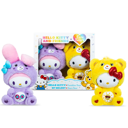 Care Bears Hello Kitty Plush 2-Pack Hello Kitty as Funshine Bear & My Melody as Share Bear