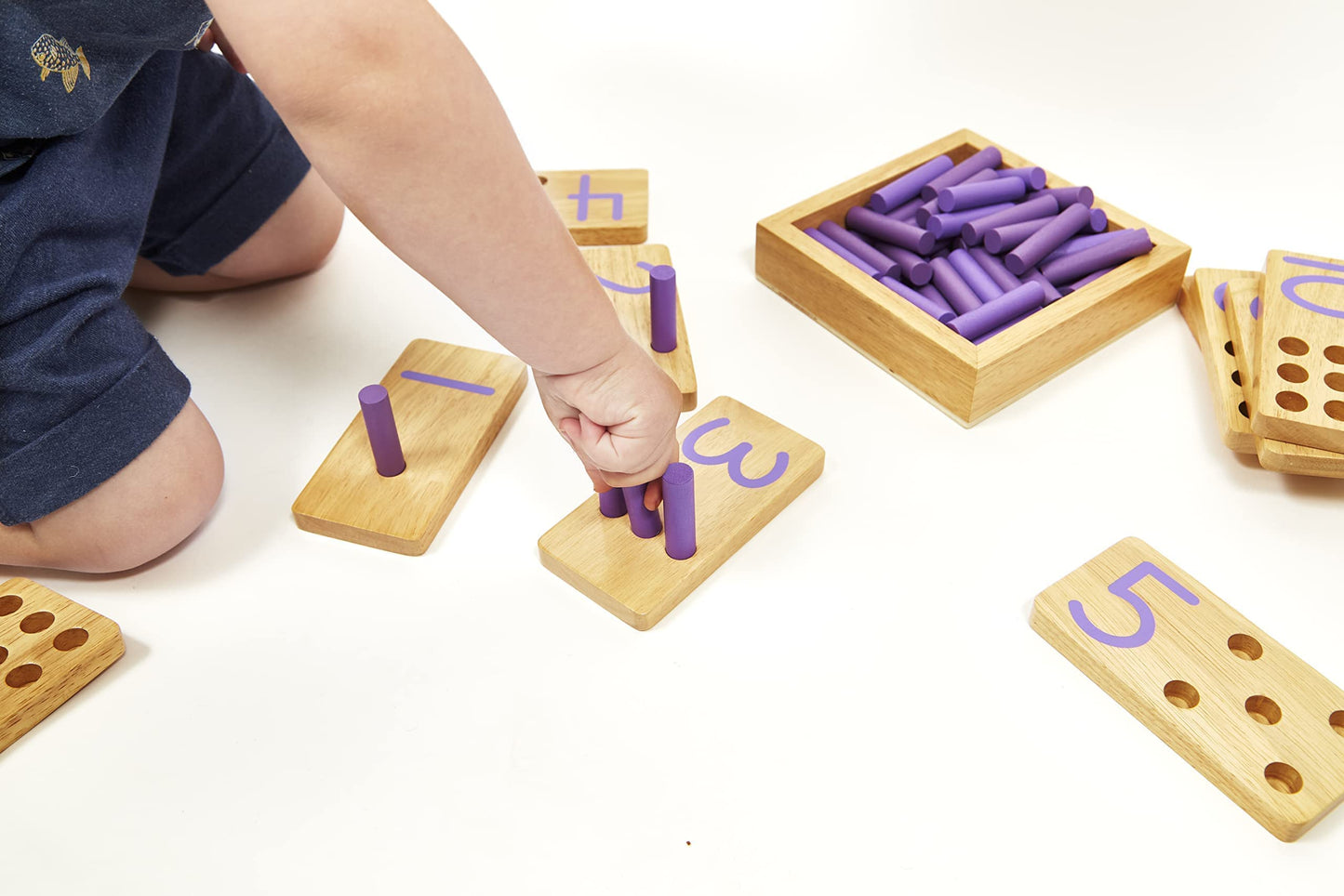 Montessori & Me Counting Peg Board | Montessori Math and Numbers for Kids | Wooden Math Manipulatives Materials