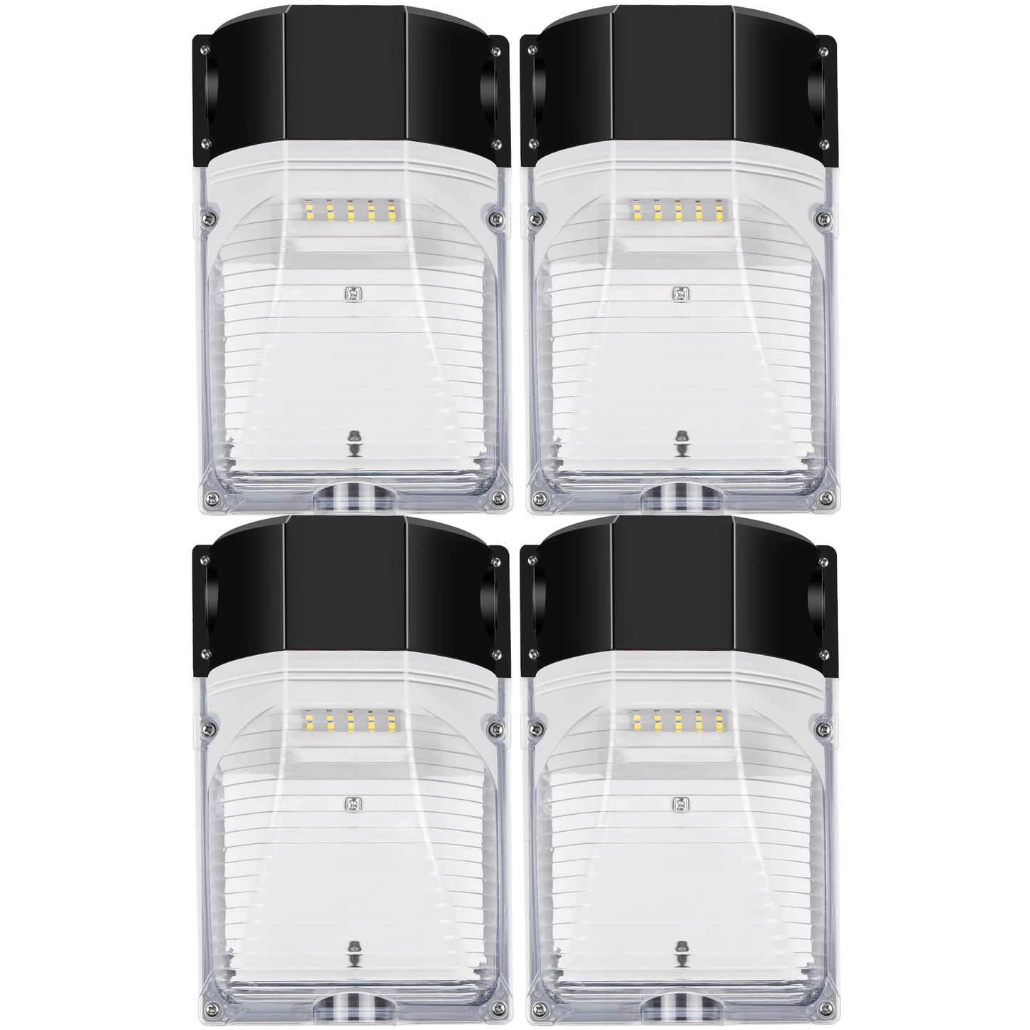 hykolity Update 30W LED Wall Pack Light with Photocell, 3450LM 5000K Daylight Dusk to Dawn 120V LED Outdoor Wall Mount Light, 150-250W MH/HPS Replacement, Waterproof Security Lighting-4 Pack