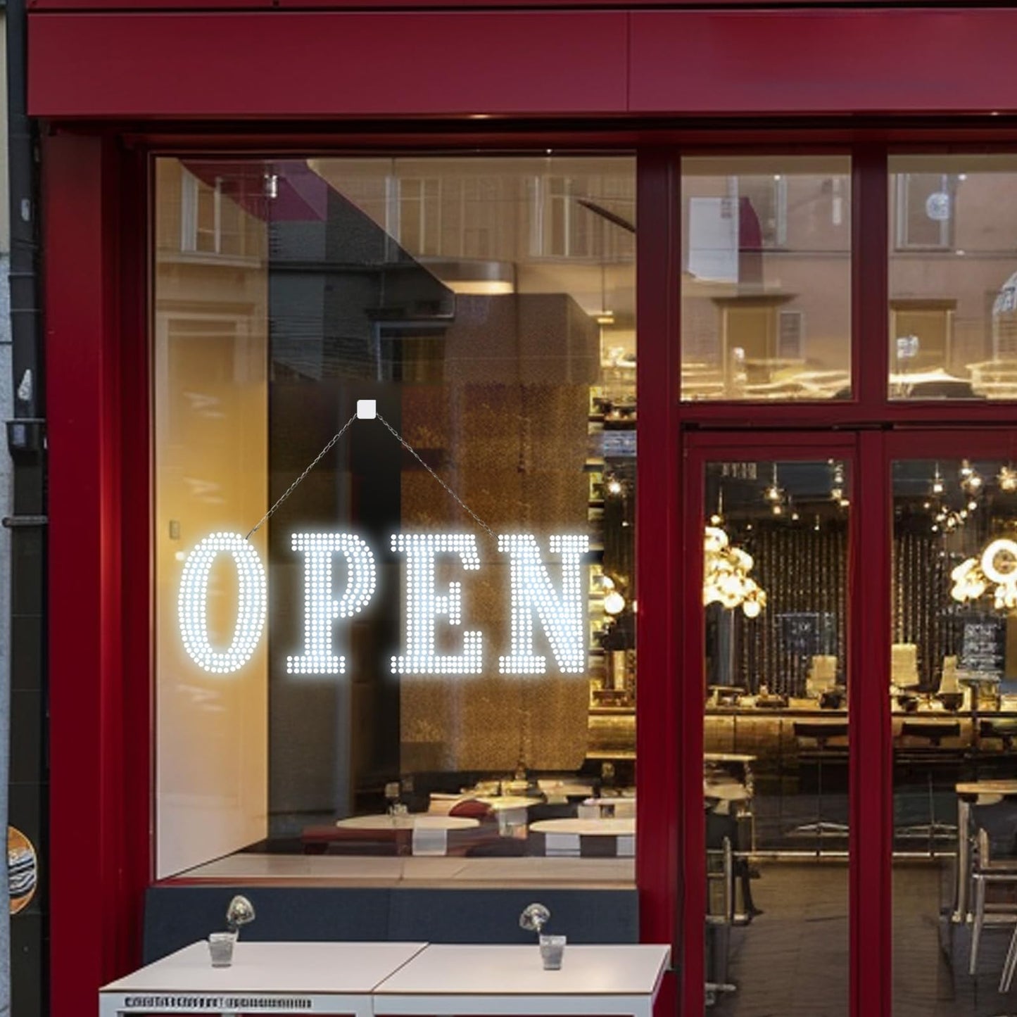 Flashing LED Open Signs for Business, 40" x 14" Super Bright Light Up Open Sign with Remote, Flashing with 14 Scene Modes for Hanging Behind Storefront Windows