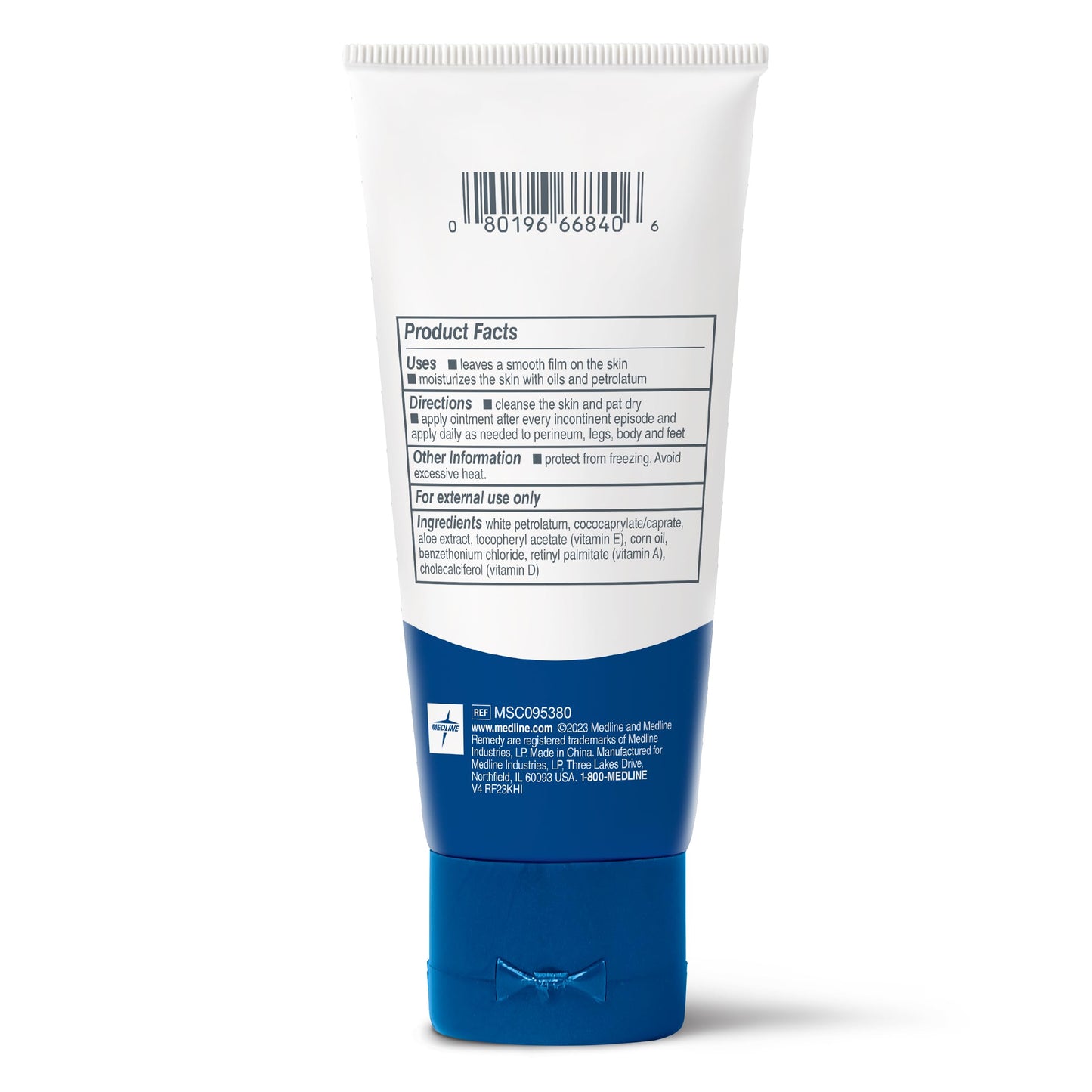 Medline Remedy Essentials Ointment (2 oz Tube), 12 Count, Unscented, Moisturizing Breathable Film, Aloe, Vitamins A, D & E, Soothing Incontinence Care for Adults, Hypoallergenic, Paraben Free