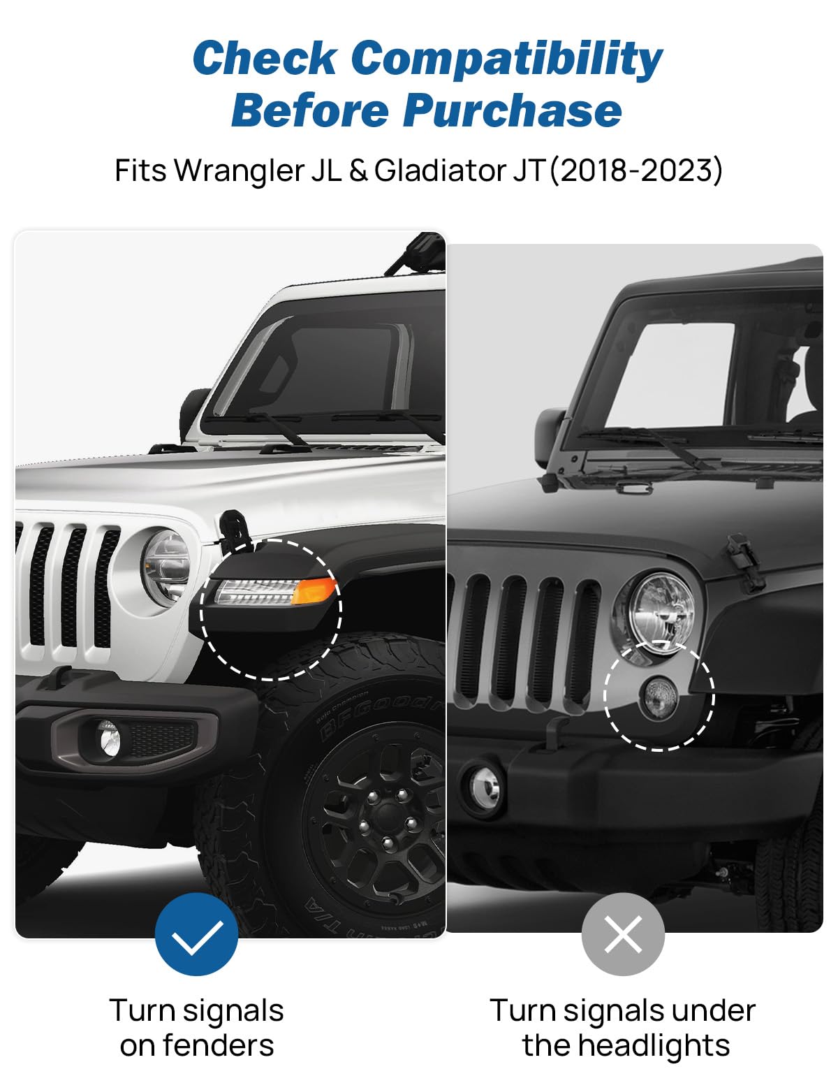 JOYTUTUS Mirrors Doors Off for 2018-2023 Wrangler JL/JLU & Gladiator JT (NOT FIT 2024 2025 Wrangler & Gladiator JT), Adjustable Anti-Vibration Design with Universal Ball Adapter for Phone Mounts