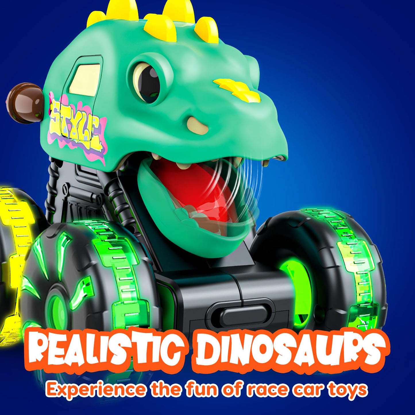 Monster Truck Toys Dinosaur Cars for Toddlers 1-3, Press and Go Cars Truck Toys for 1 2 3 Year Old Boys Girls Gift, Light Up Boy Toy Dinosaur Cars for 1 2 3 One Two Year Old Boy Birthday Gifts (Small)