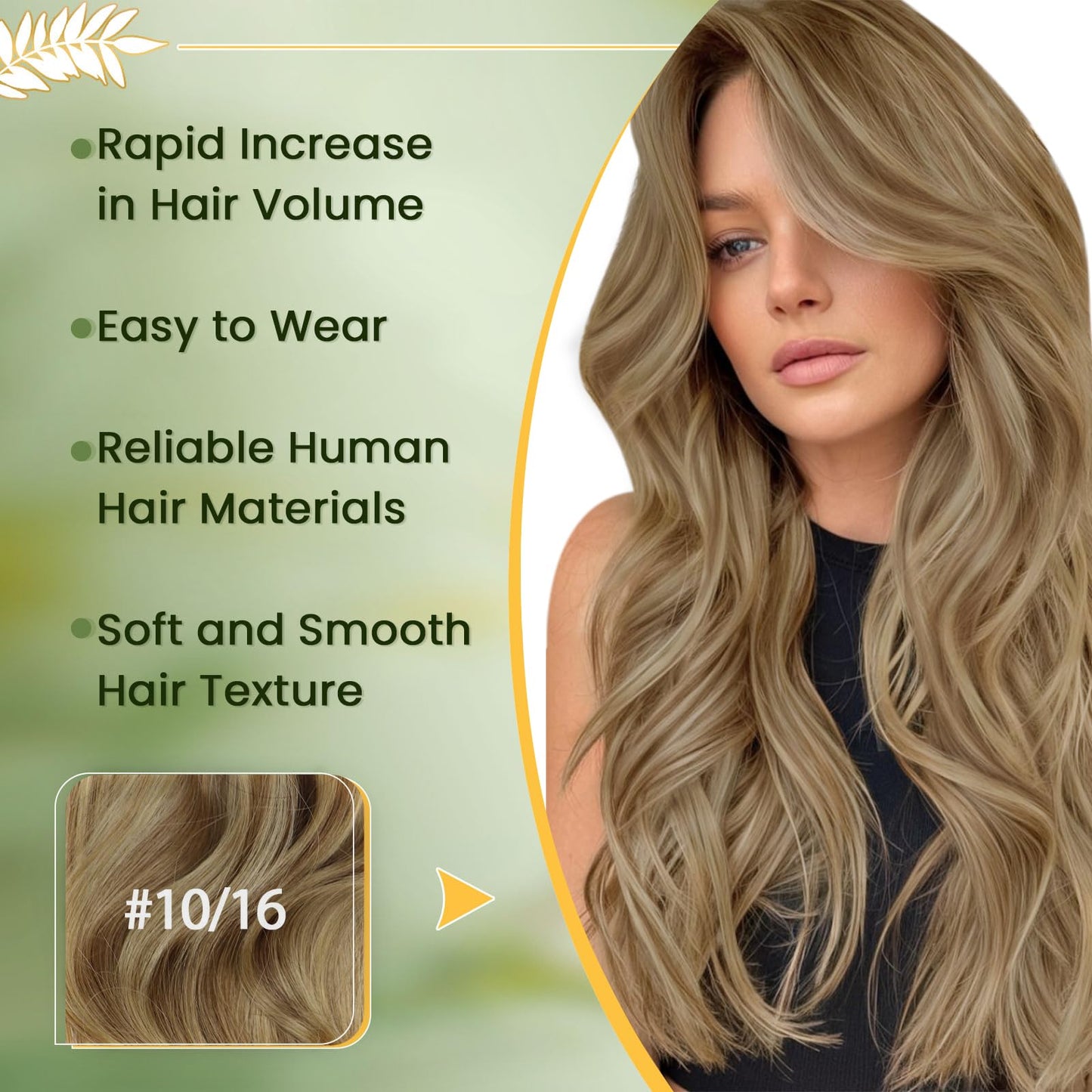 RUNATURE Clip in Hair Extensions Real Human Hair Dark Blonde Hair Extensions Clip ins Double Weft 18 Inch Remy Clip in Human Hair Extensions Full Head Thick Hair Extensions 120g 7Pcs