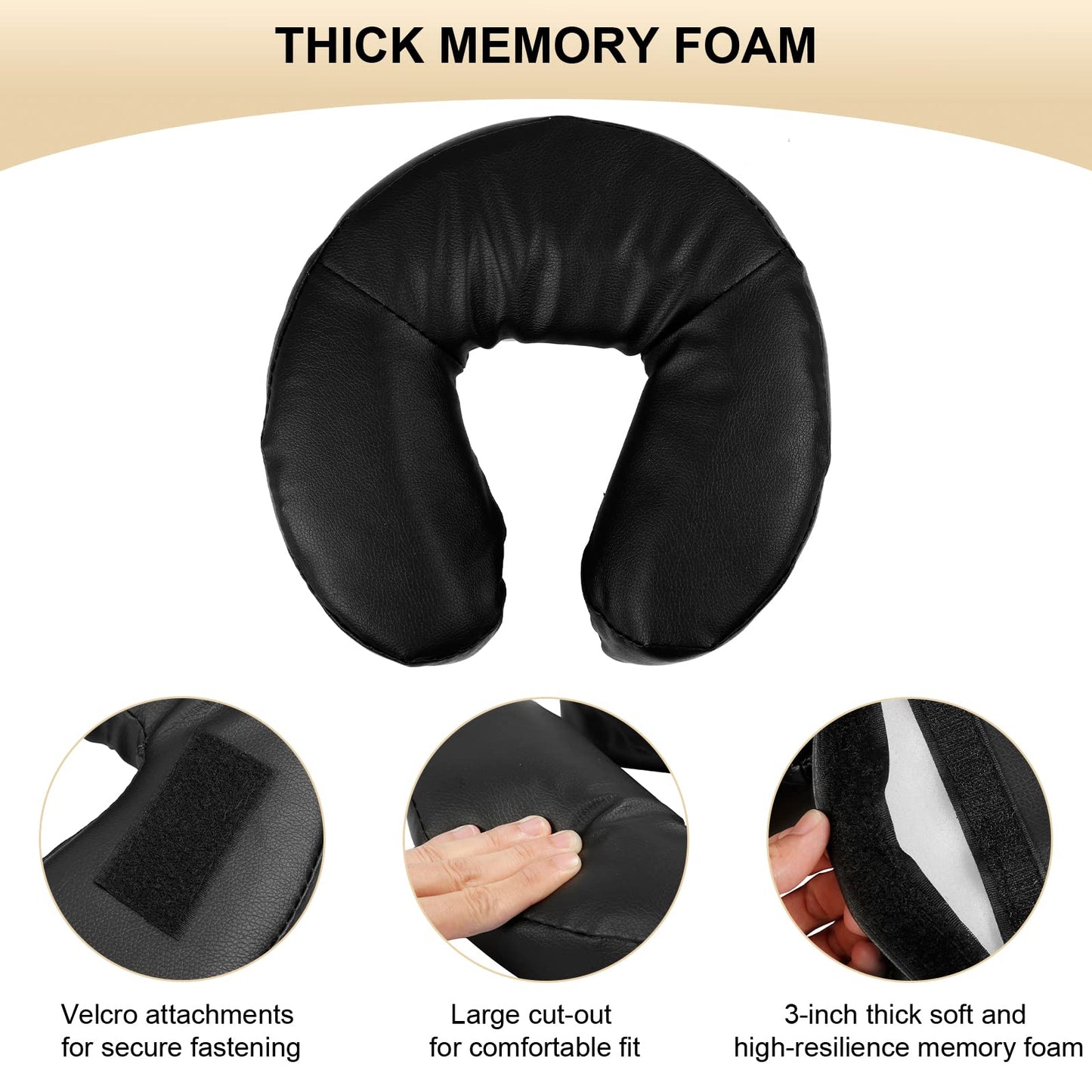 VARIPOWDER Aluminum Adjustable Massage Face Cradle with Pillow Cushion - Standard Universal Table Bed Face Cradle for Comfortable Beauty Spa Massage Headrest Bed face Cradle for Tables
