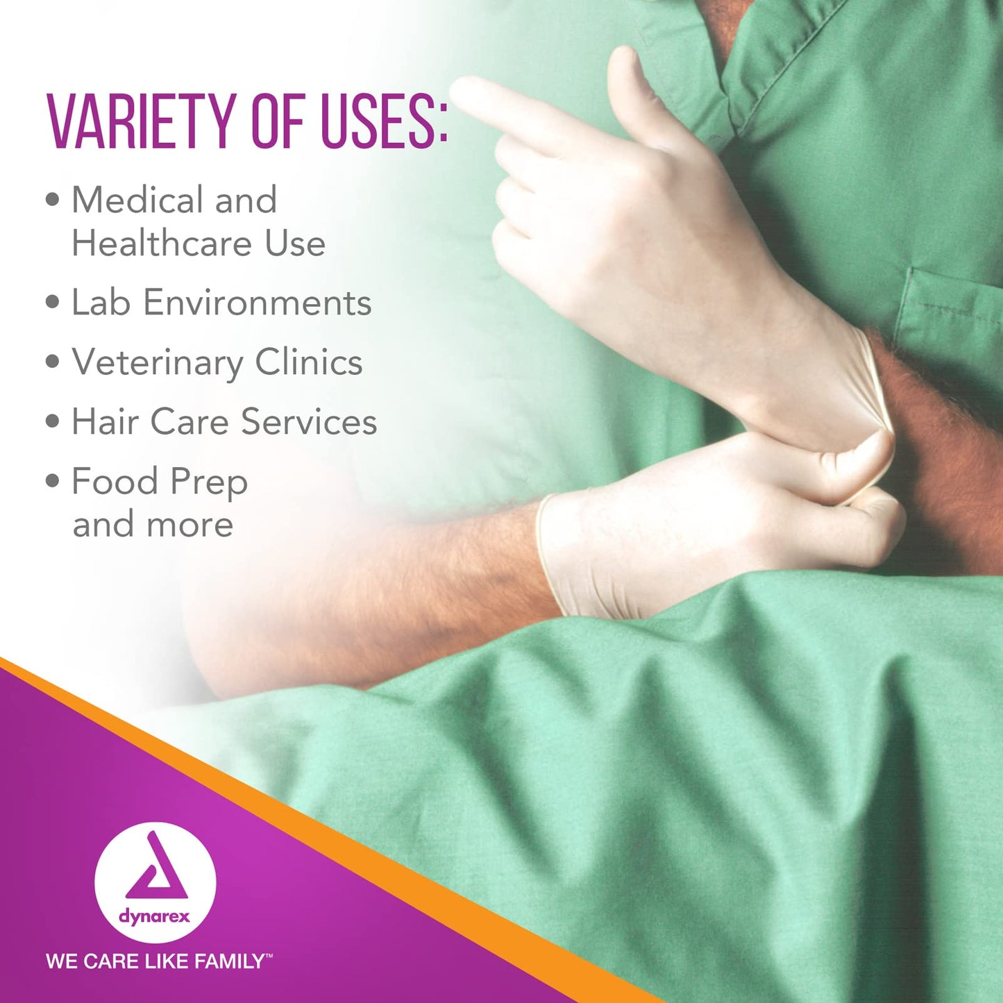 Dynarex Sterile Disposable Latex Surgical Gloves, Powder-Free and Sterile, Packaged in Pairs, Professional Medical and Healthcare Use, Veterinary Clinic, Bisque, Size 6.5, 1 Box of 50 Pairs of Gloves