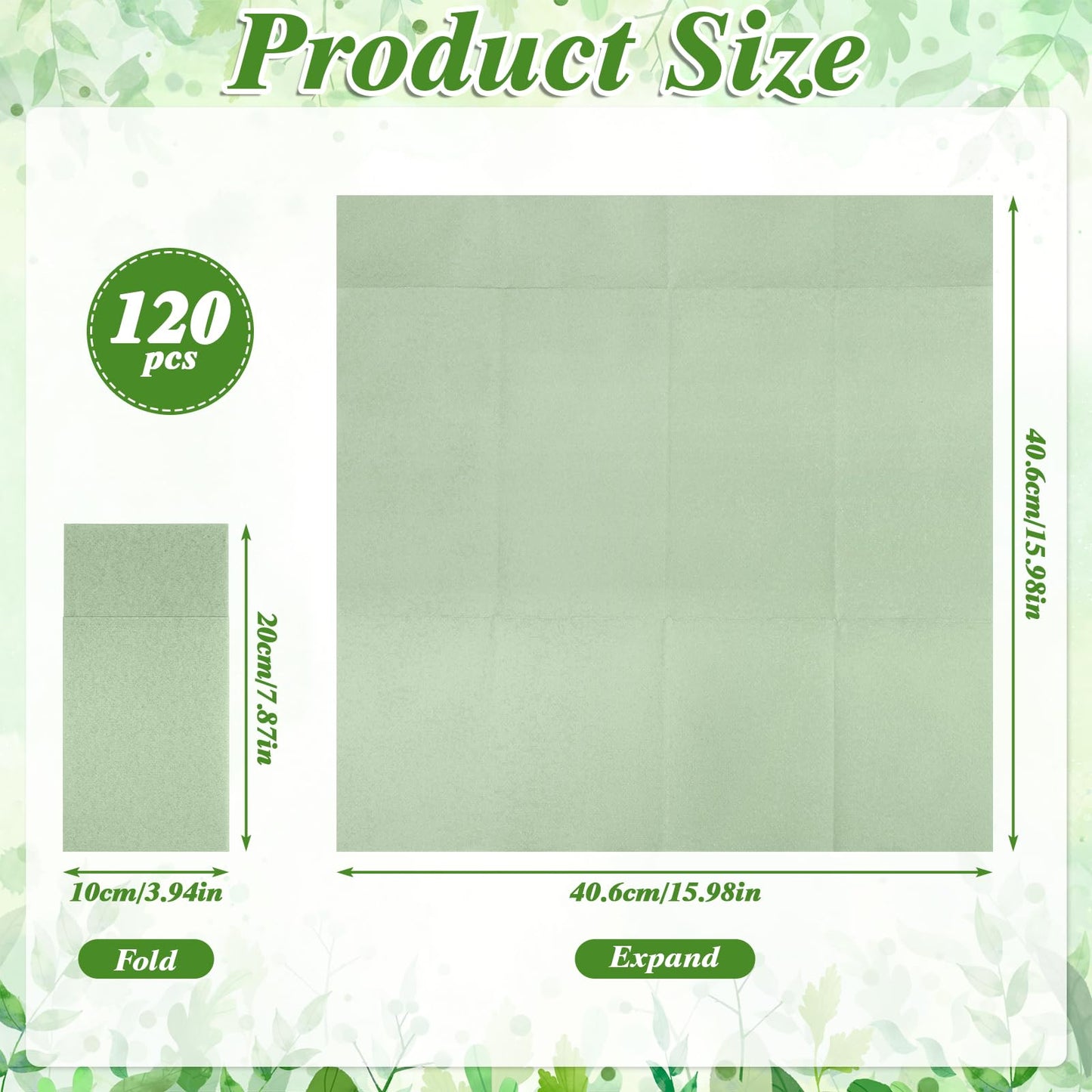 120 Pcs Sage Green Linen-Feel Paper Napkins with Built-in Flatware Pocket, Pocket Linen Napkins Prefolded Cloth Like Paper Napkins Bulk for Silverware Easter Wedding Baby Shower Birthday Bridal Party