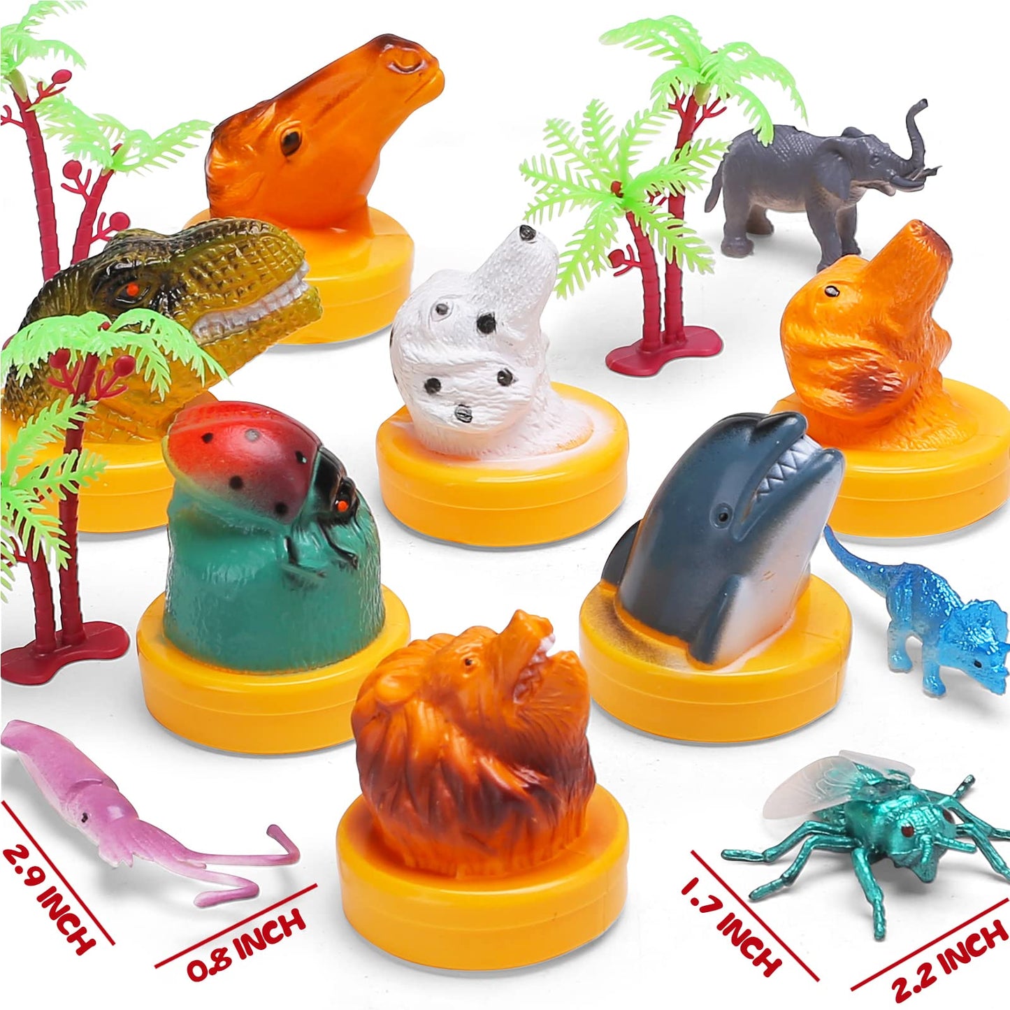 95 Pcs Small Animal Toys, Assorted Mini Ocean, Zoo, Farm, Dinosaur, Insect, Dog and Horse Figure, Little Plastic Animals Figurine for Easter, Sensory Bin Stuffers, Birthday Gifts, Kid 3-5