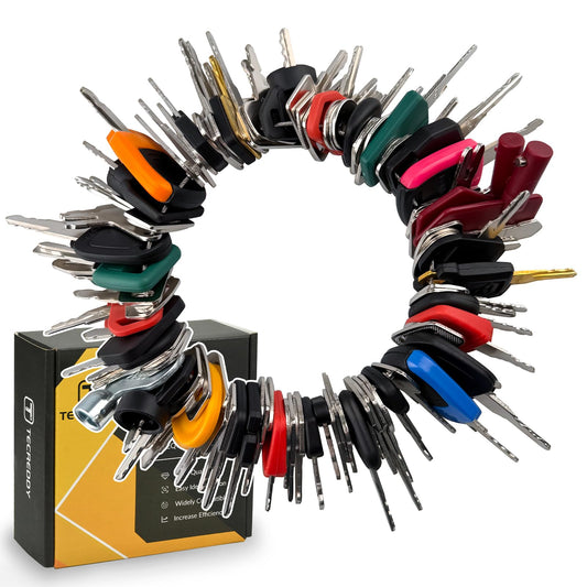 105PCS No-Duplicate Heavy Equipment Keys Master Set for Caterpillar Cat John Deere Komatsu Volvo Bobcat Kubota JCB Case Hyster Yanmar Daewoo Takeuchi Ford New Holland Construction Machine
