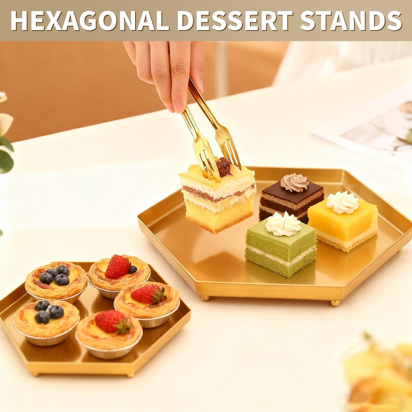 BUQ 12 PCS Gold Cake Stand Set, Dessert Table Display Set with Metal Cupcake Stand and Cake Stands for Party, Wedding, Birthday, Anniversary, Baby Shower, Thanksgiving, Christmas
