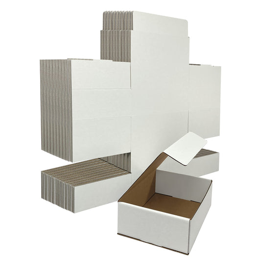 Amazon Basics Mailer Shipping Box, 50 Pack, White, Cardboard Box for Packaging Small Business for 12.13 x 9.75 x 4 inches
