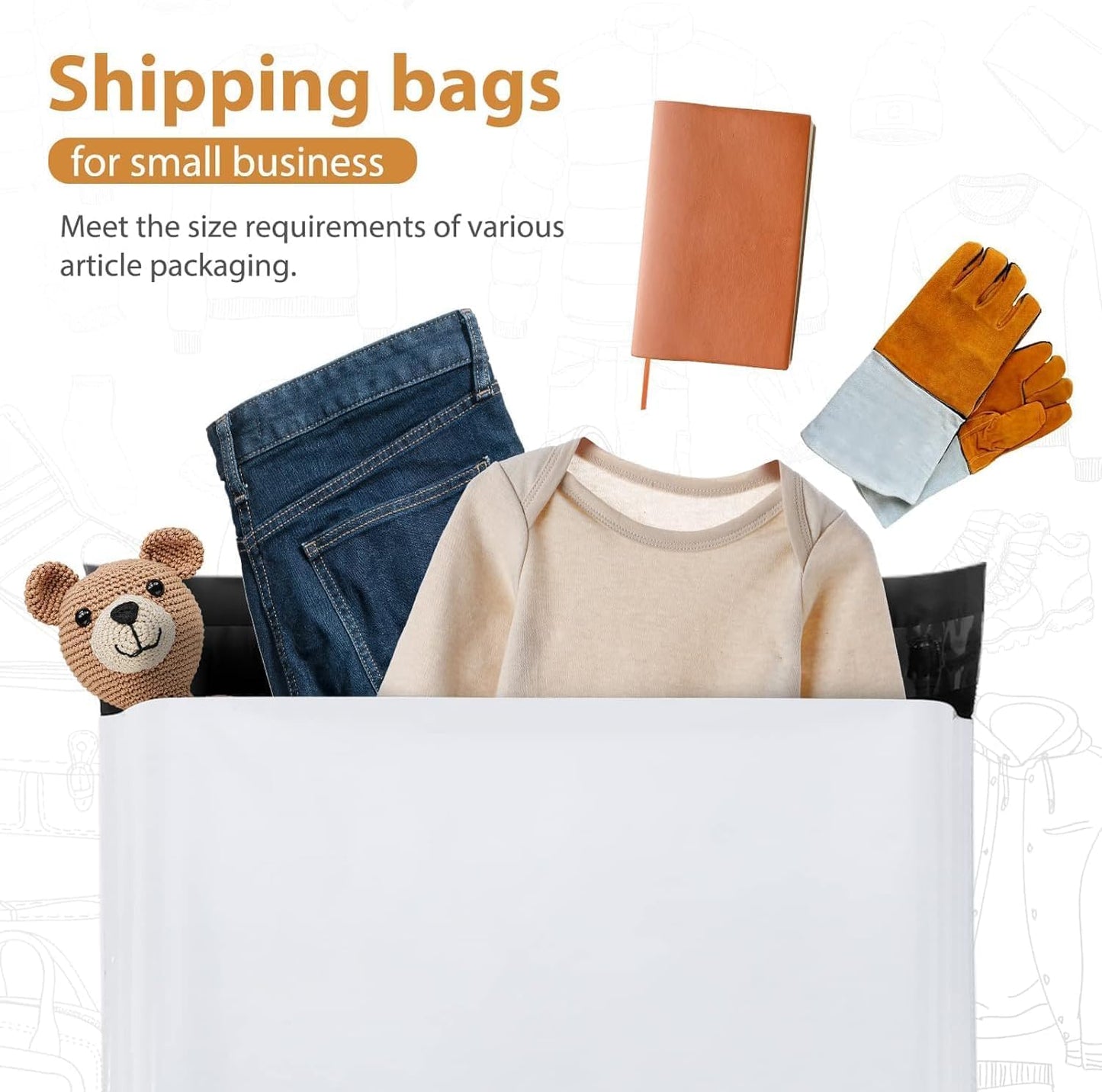 Metronic Poly Mailers 19x24 Inch 250pcs Shipping Bags for Clothes,Self Adhesive Shipping Envelopes for Small Business,Waterproof Mailers Poly Bags for Shipping,Packaging Mailing Bags White