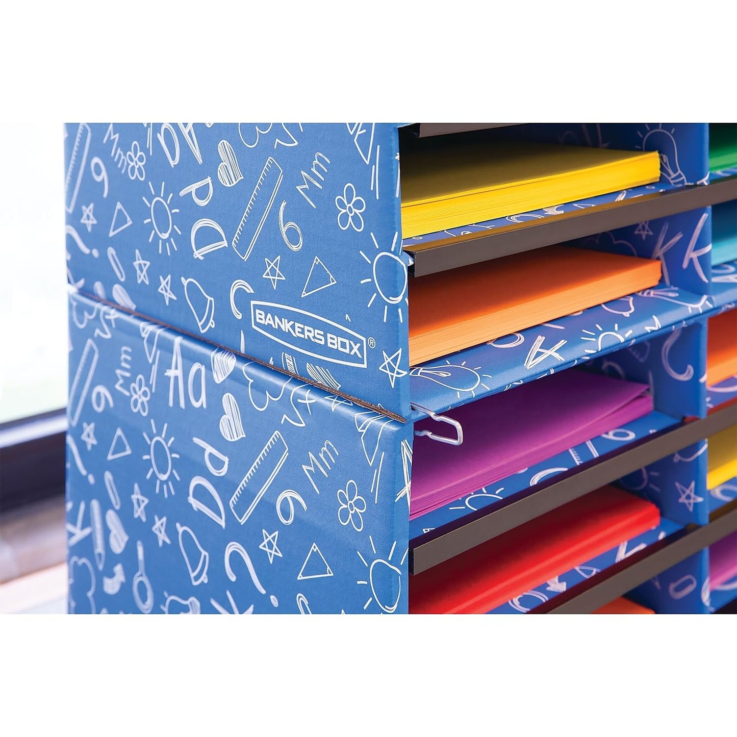 Bankers Box Classroom collection, 15-Compartment Literature Organizers, 28.5" x 12.375", Blue (3384301)