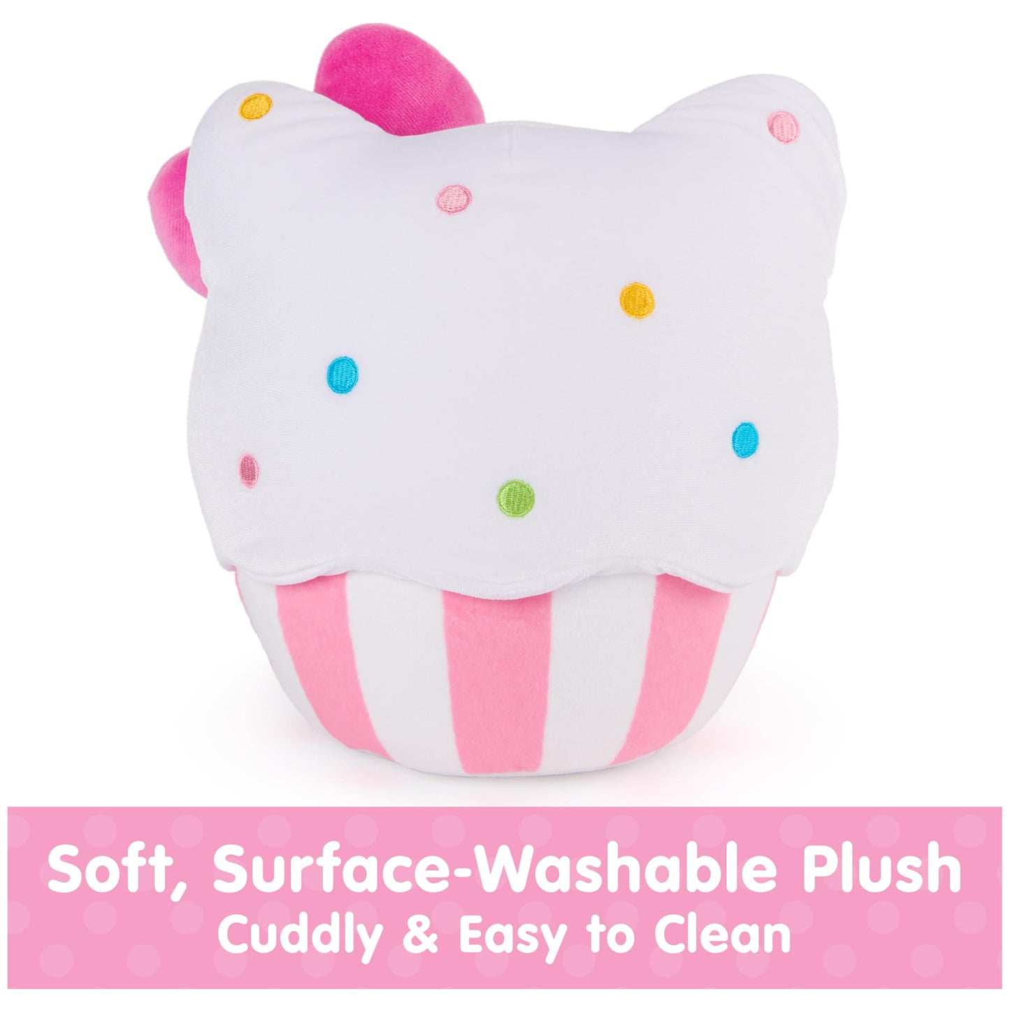 GUND Sanrio Official Hello Kitty Cupcake Plush, Stuffed Animal for Ages 1 and Up, Pink/White, 8”
