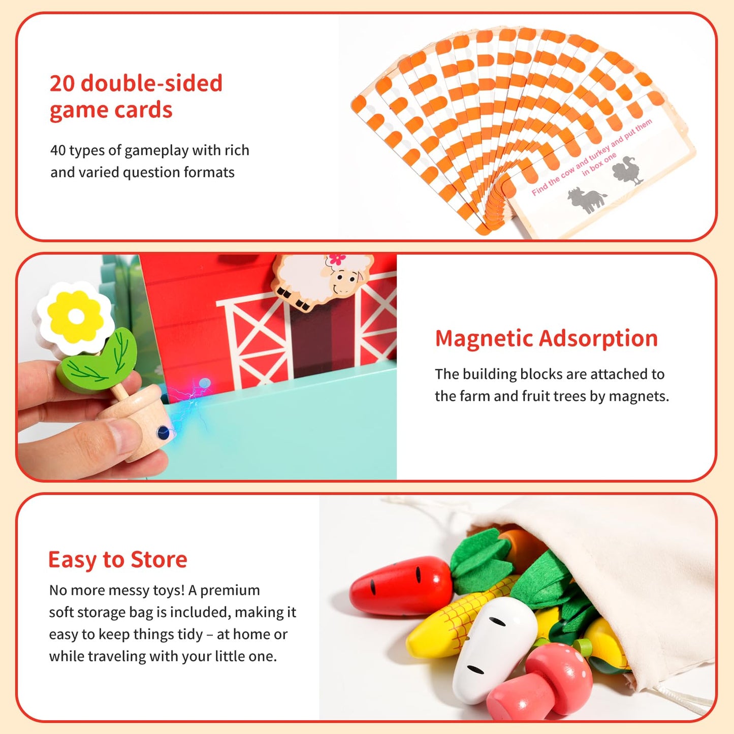 Toddlers Montessori Wooden Educational Toys for 2 3 4 Year Old | Birthday Gifts for Boys & Girls,Preschool Learning Toys for Speech Therapy & Fine Motor Skills Development