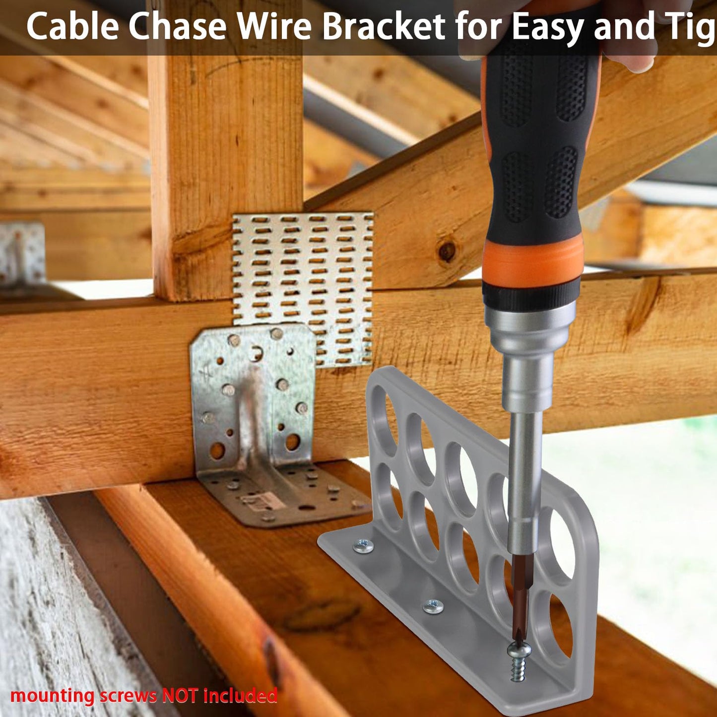 50Pack Cable Chase Wire Bracket,Cable Chase Bracket Support Organizer for NMB,Wire Stackers Keep Electrical Cord Tidy Clean&Save Time Space Labor,1" with 10-Hole Design