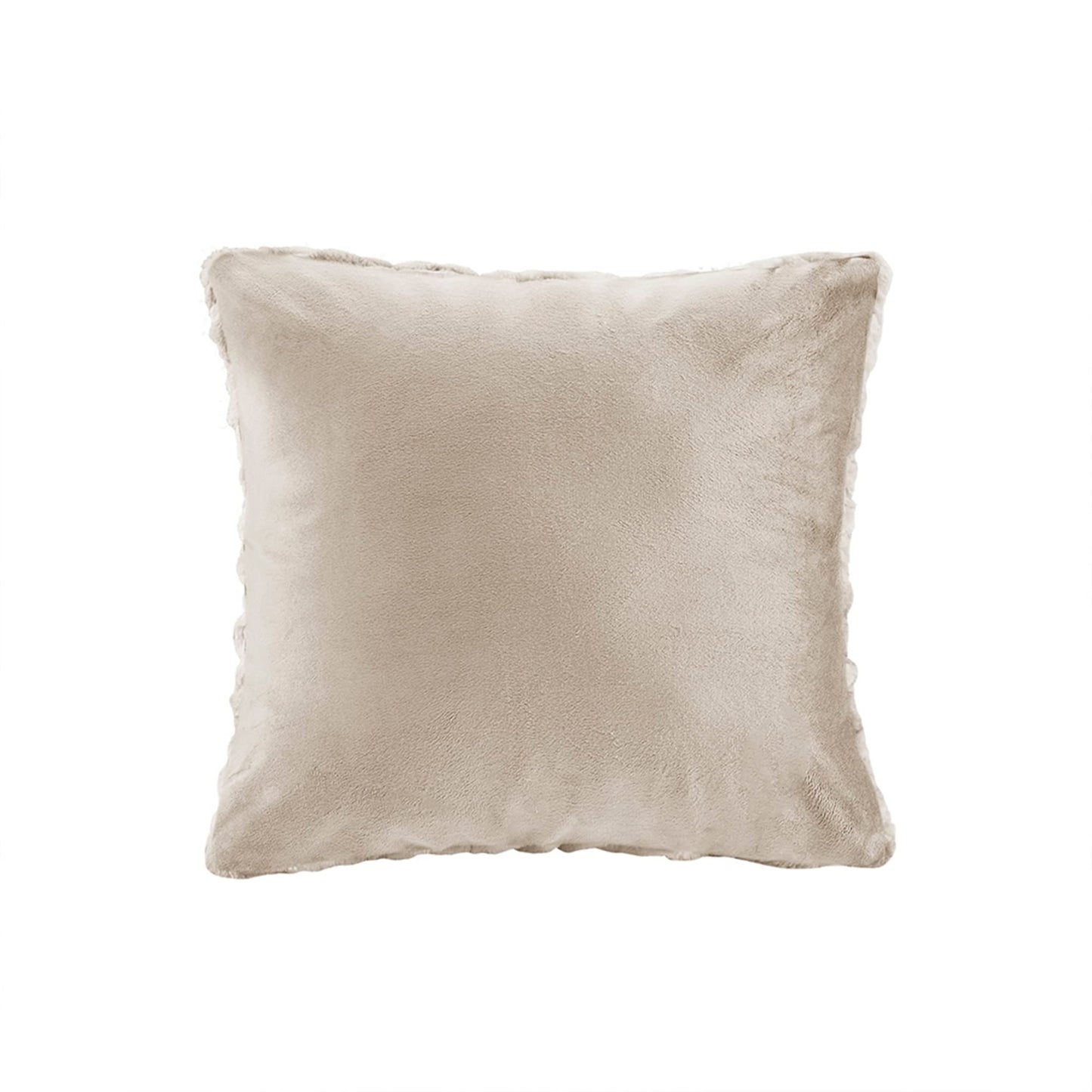 Comfort Spaces Ruched Faux Fur Plush Throw Blanket and Pillow Set with 2 Matching Square Pillow Covers Sofa Throw Blanket for Living Room, Chair, Couch, Home Office Fuzzy Soft Tan Tie Dye 50"x 60"