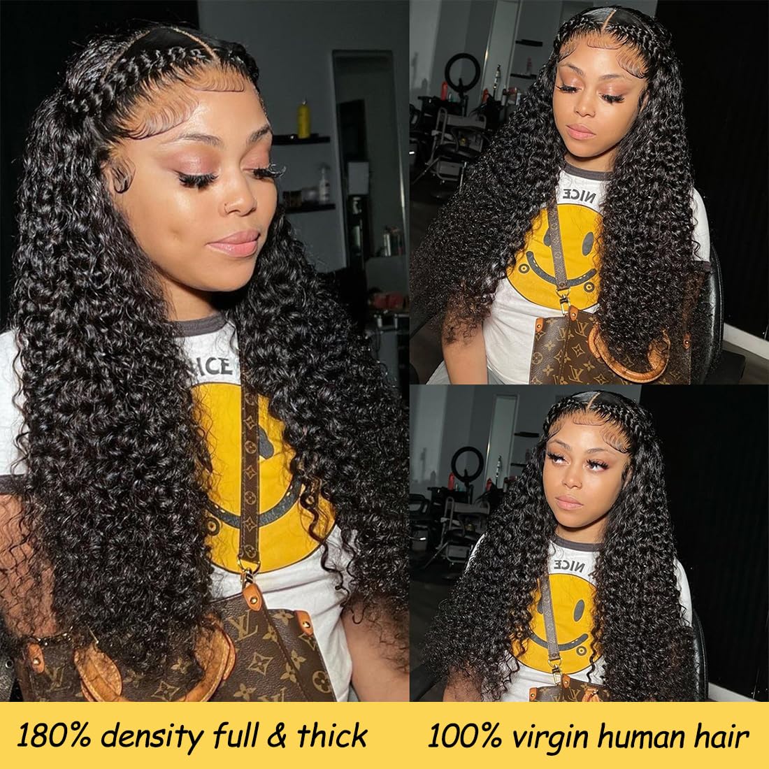 Zumuer 26 Inch 13x6 Deep Wave Lace Front Wigs Human Hair deep wave frontal wig 13x6 HD Lace Front Wigs Human Hair Pre Plucked with Baby Hair Virgin Human Hair Wig for Women Natural Color Glueless Wig