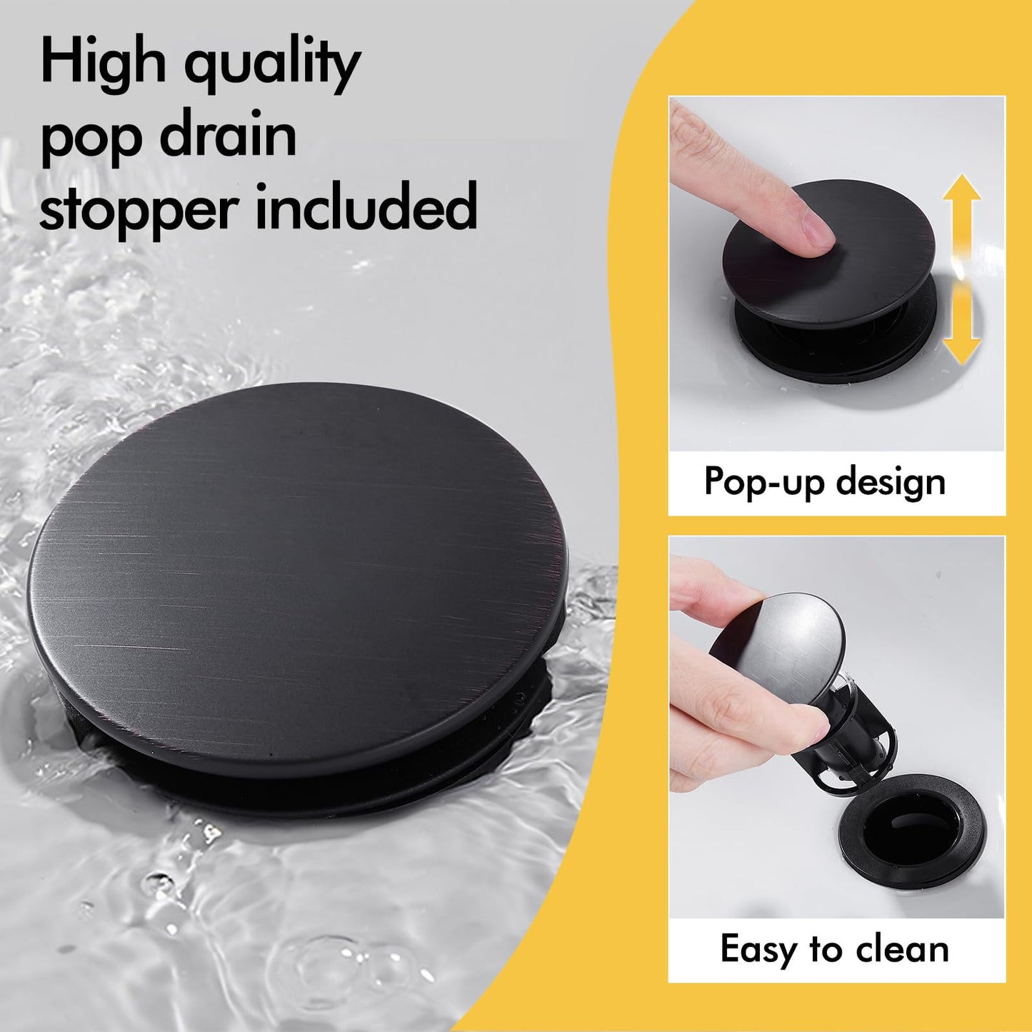 FRANSITON Waterfall Faucet Bathroom Faucet Single Handle One Hole Oil Rubbed Bronze Finish Large Spout Lavatory Faucets Oil Rubbed Bronze