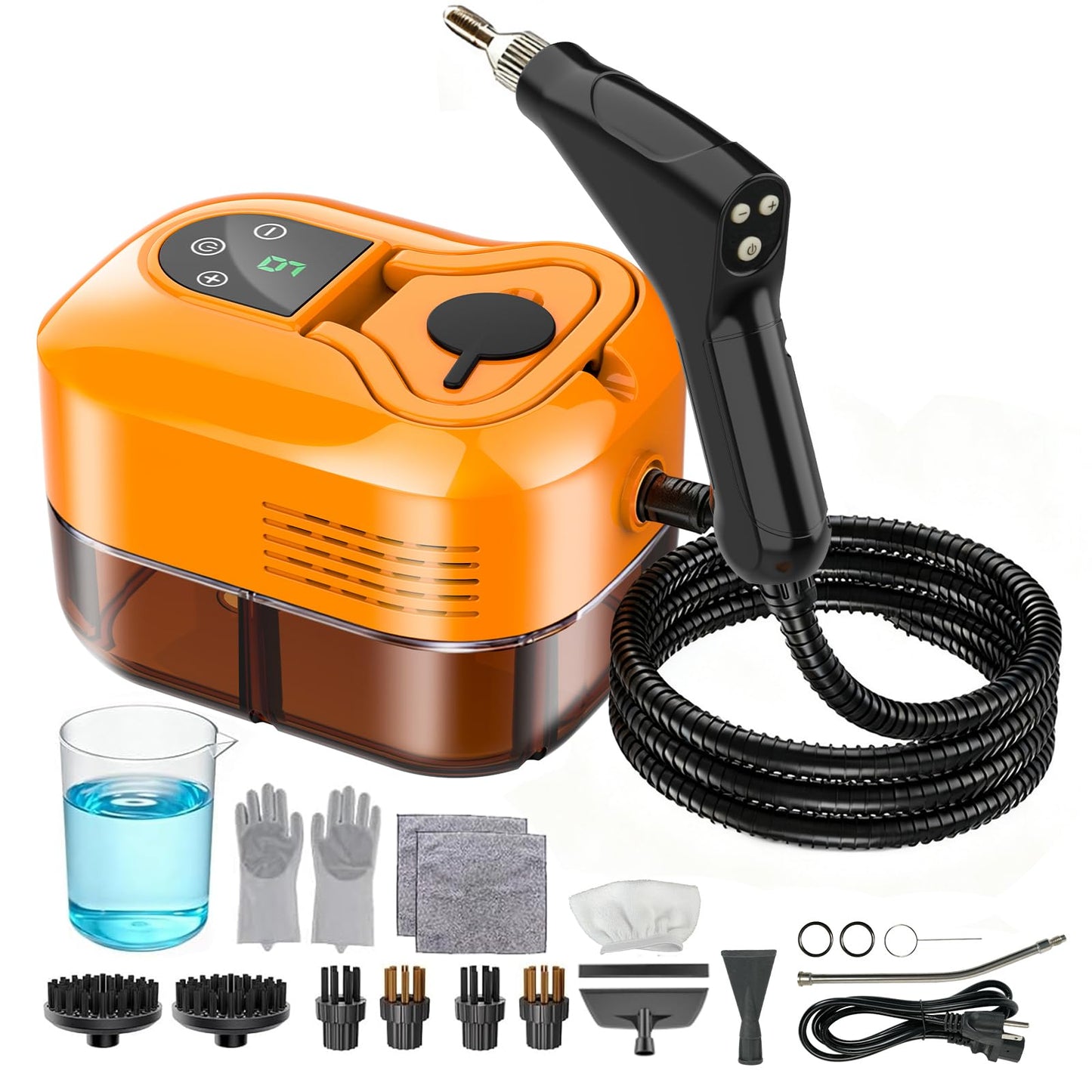 Steam Cleaner for Home & Car - 1800ML Water Tank 15s Heat-Up Portable Steamer for Cleaning, 6 Level Handheld Steam Cleaner for Car Detailing with 17 Accessories for Furniture, Grease, Carpet, Grout