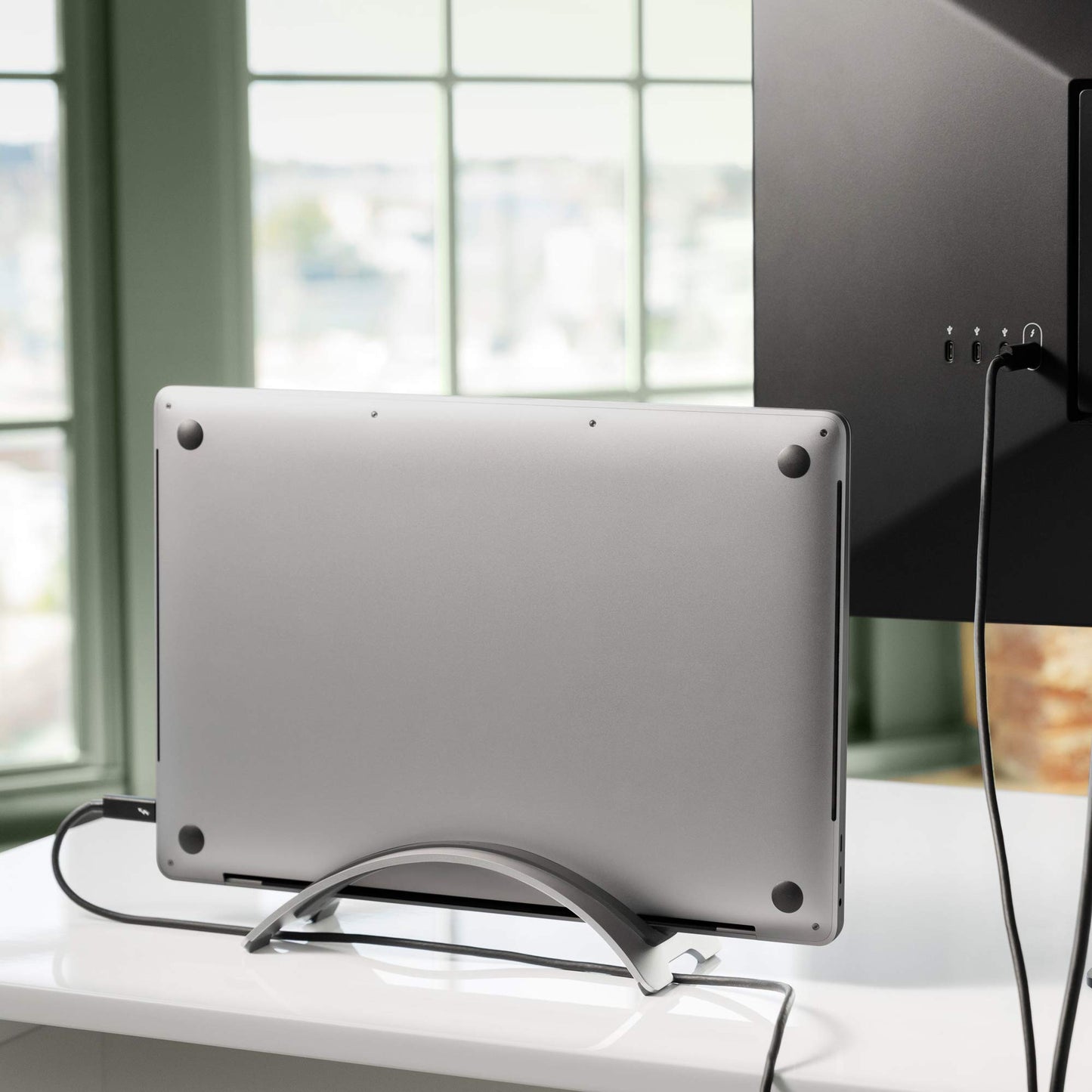 Twelve South BookArc for MacBook | Space-Saving Vertical Desktop Stand for Apple notebooks (Silver)*Not Compatible with M1, See Insert Option to Update/Upgrade*
