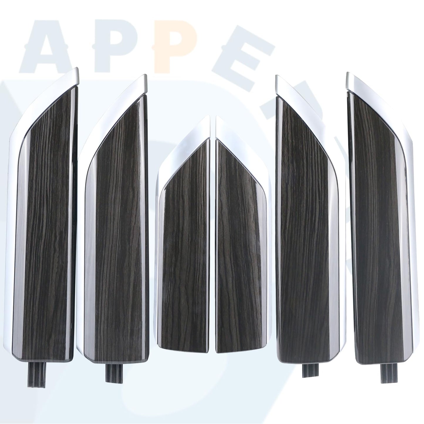 Door Trim Molding Kit Black Wood Grain 6pcs for Interior Door Panel & Center Console 84458971 Compatible with Chevy Silverado GMC Sierra Truck Door Accessories Parts