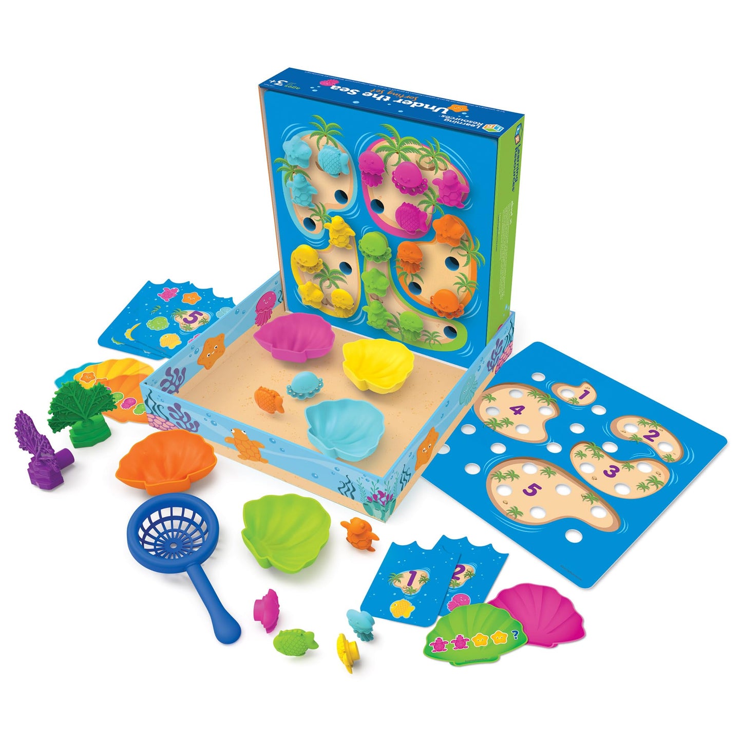 Learning Resources Under the Sea Sorting Set, Toddler Activities, Educational Toys Set, Color Teaching Toys, 44 Pieces, Age 3+