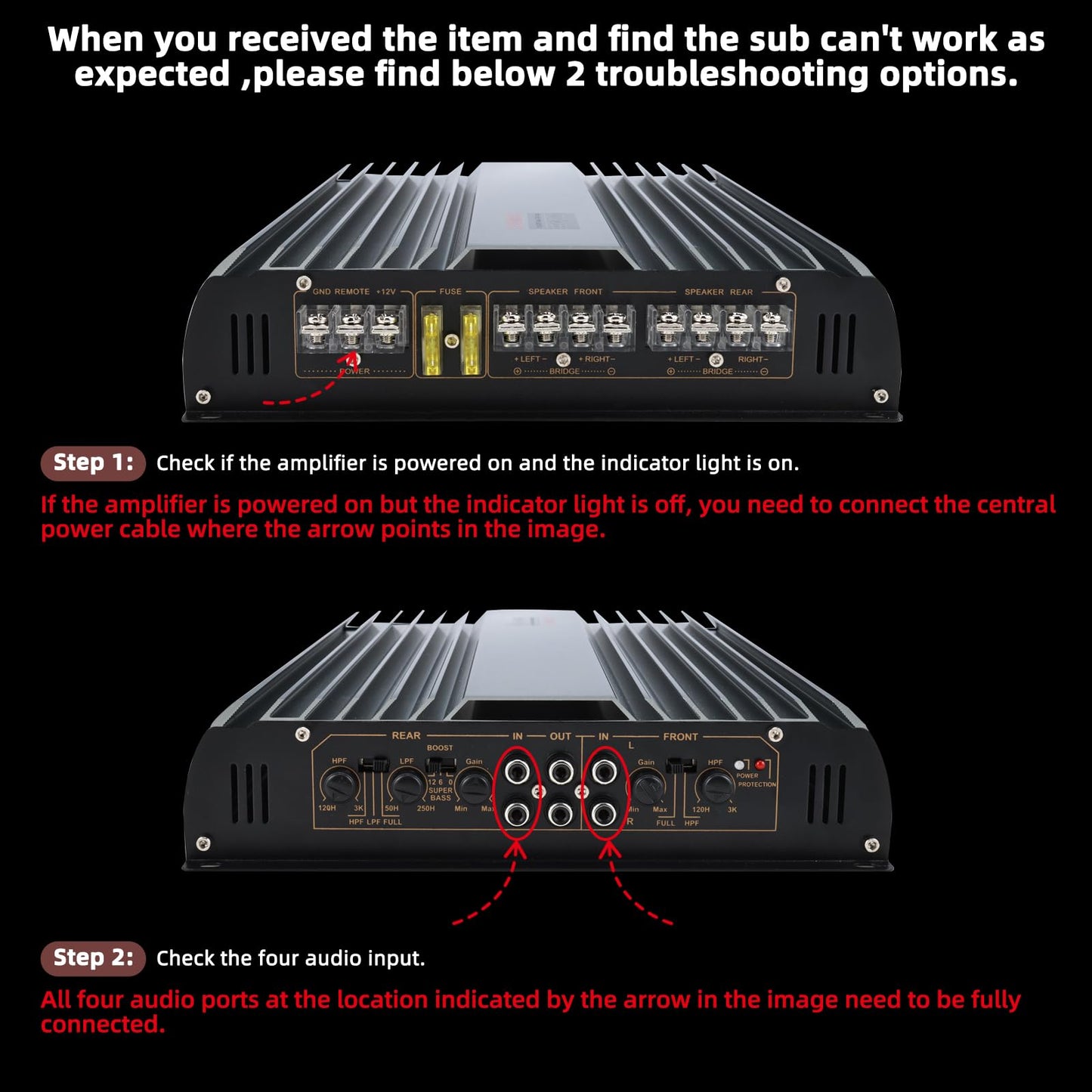 3200W 12V 4 Channel Car Amplifier Stereo Power Amp Audio 4CH Bass Sub Woofer