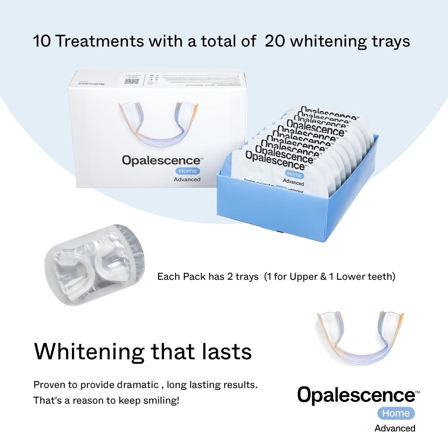 Opalescence Home Advance Gel Prefilled Teeth Whitening Trays 15% – (10 Treatments) Hydrogen Peroxide PF Teeth Whitening Kit – Enhanced Opalescence GO Trays 5822-T