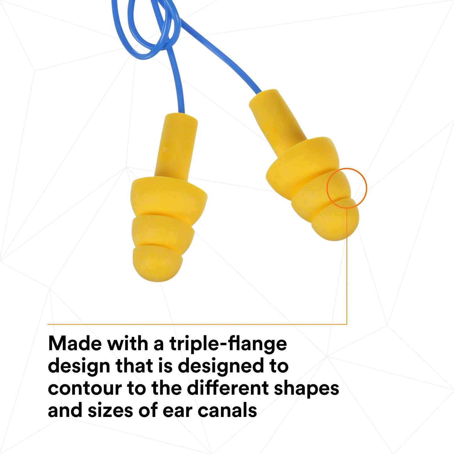 3M E-A-R UltraFit Corded Ear Plugs 340-4004, 100-Pair, Yellow, Poly Bag 3404004