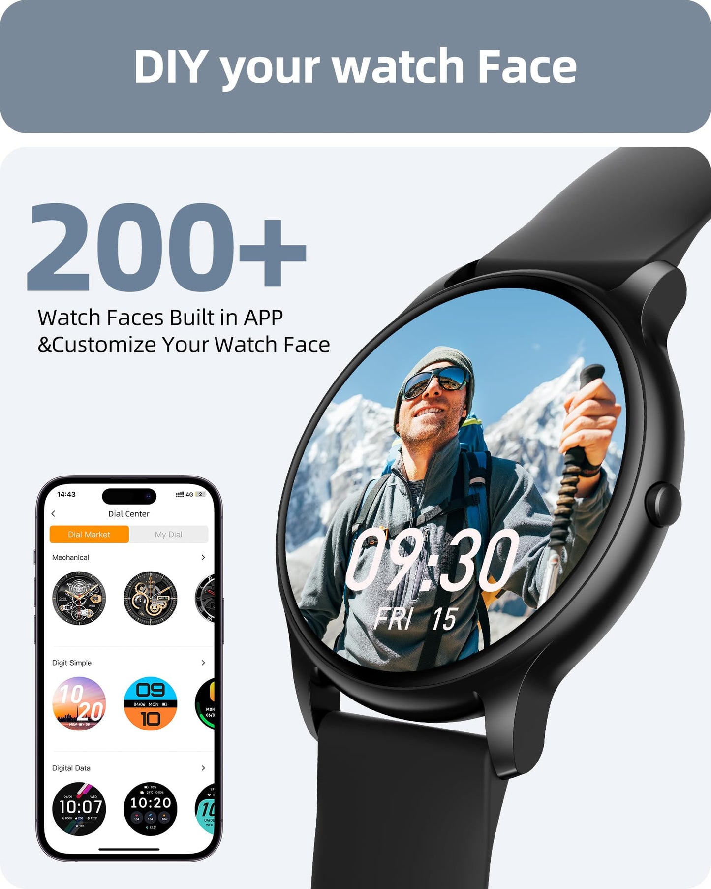 Parsonver Smart Watch for Men Women(Answer/Make Calls), HD Screen Fitness Tracker IP68 Waterproof 100+ Sport Modes, Heart Rate Sleep Monitor, Pedometer, Smartwatch for Android Phones/iPhone Compatible