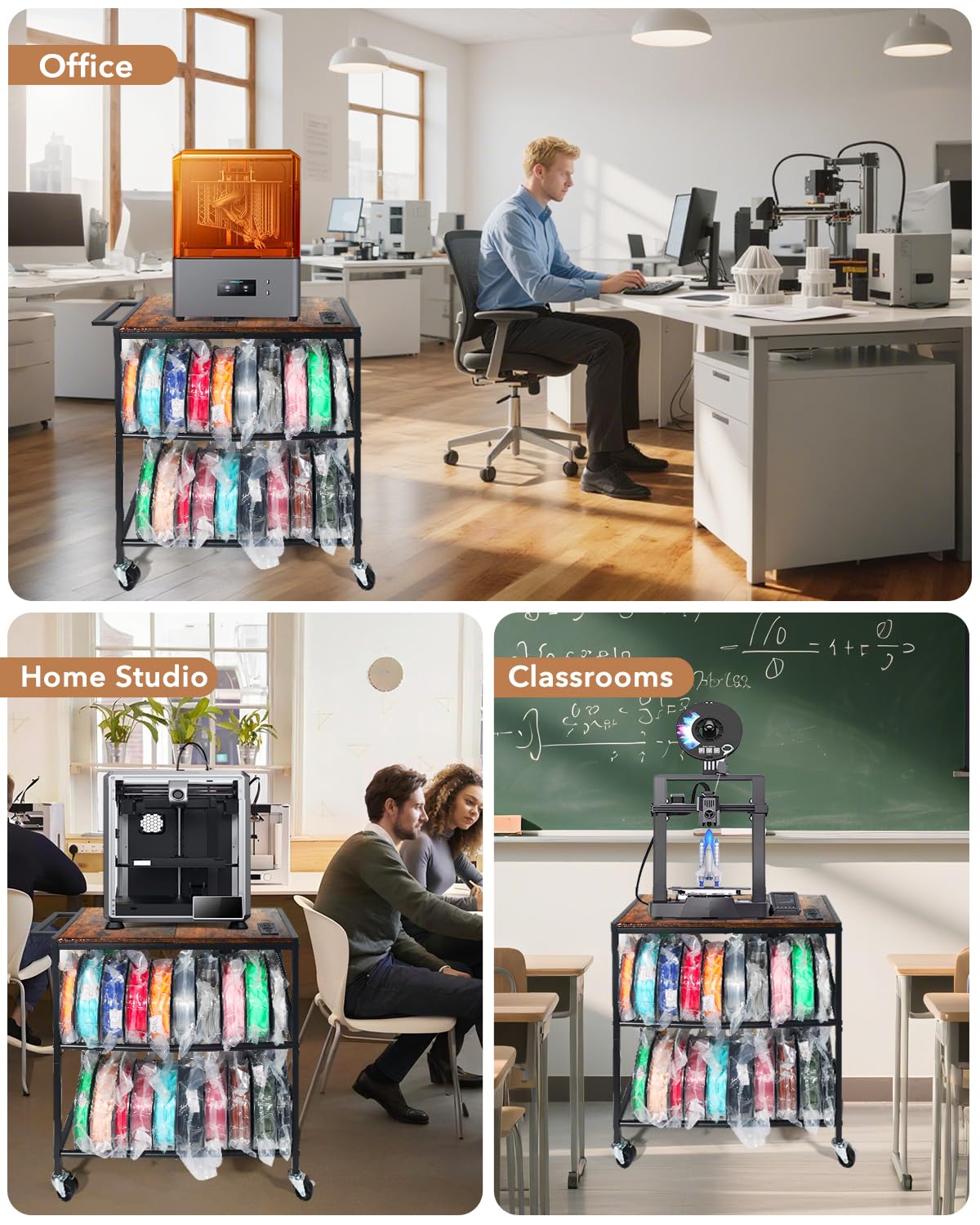3D Printer Stand with Filaments Storage,Suitable for Small 3D Printers,3D Printer Table/Cart/Desk Suitable for Workshops, Homes and Offices