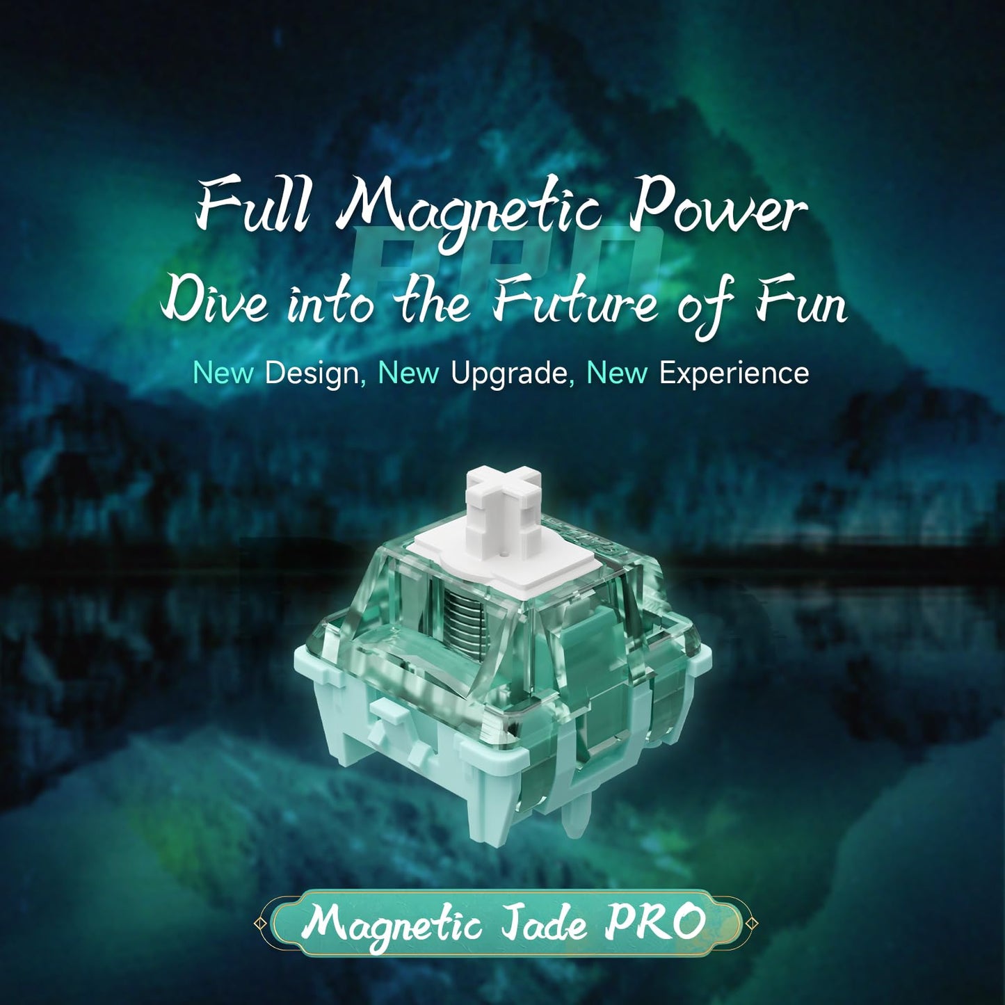GATERON Magnetic Jade Pro Keyboard Switches, Linear Factory Pre-lubed Freely Setting Pre-Travel 20mm Longer Spring Key Switches for Magnetic Gaming Keyboard(70PCS)