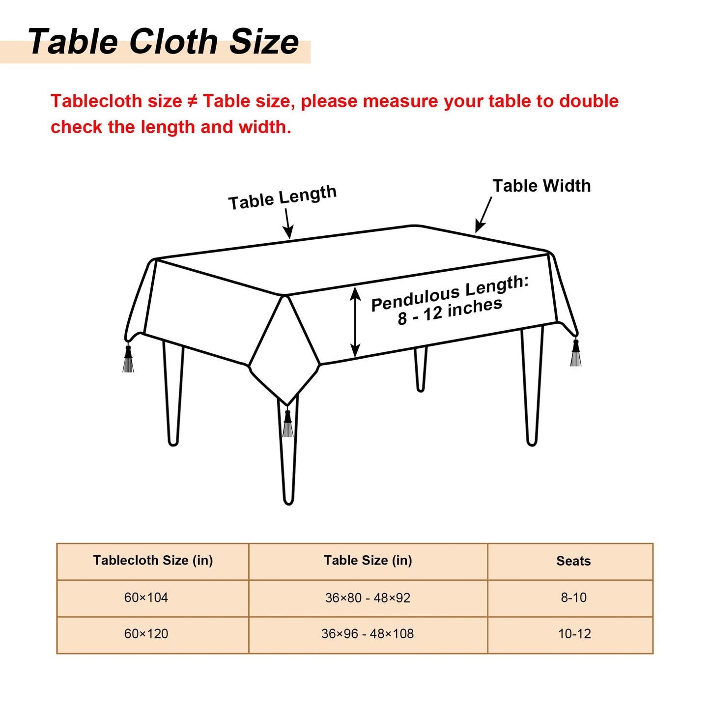 Loom and Mill Luxury Fabric Tablecloth 60 x 120 Inch, Christmas Damask Jacquard Table Covers with Tassels for Dining Kitchen Tabletop Party Banquet Holiday Decoration, Water Resistant (Red, 60x120 in)